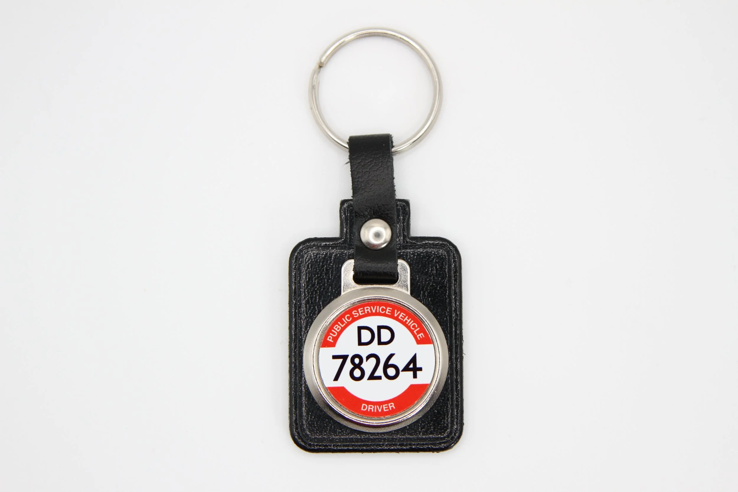 Personalised PSV badge leather keyring