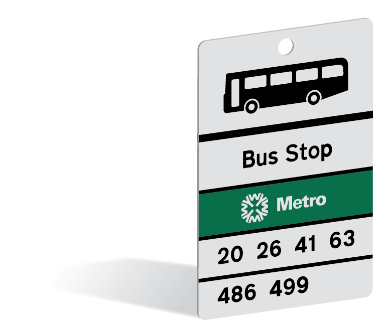 Customisable bus stop luggage tag