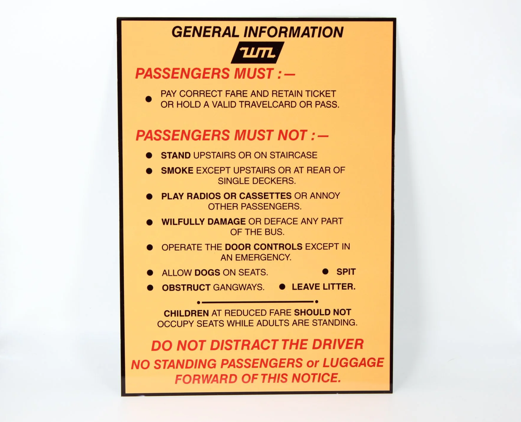 WMPTE General Information sign