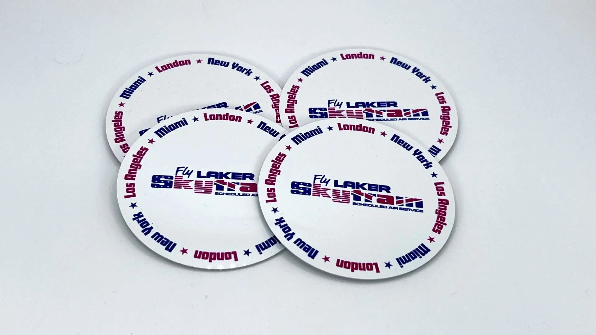 Laker Skytrain metal coasters - set of four
