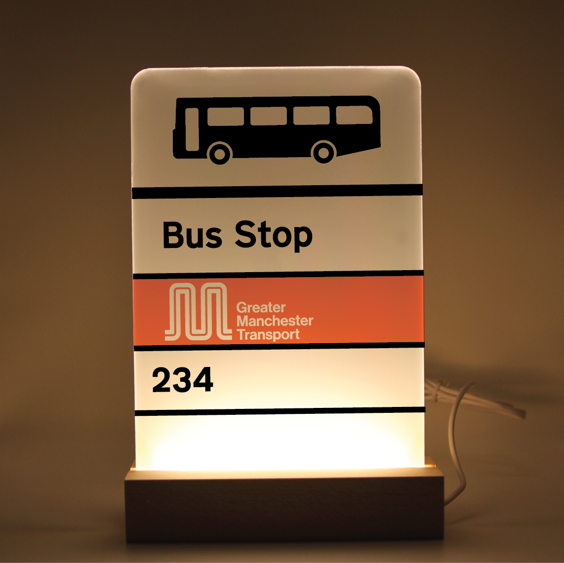 Illuminated bus stop plate with base - SOLD OUT - PRE-ORDER