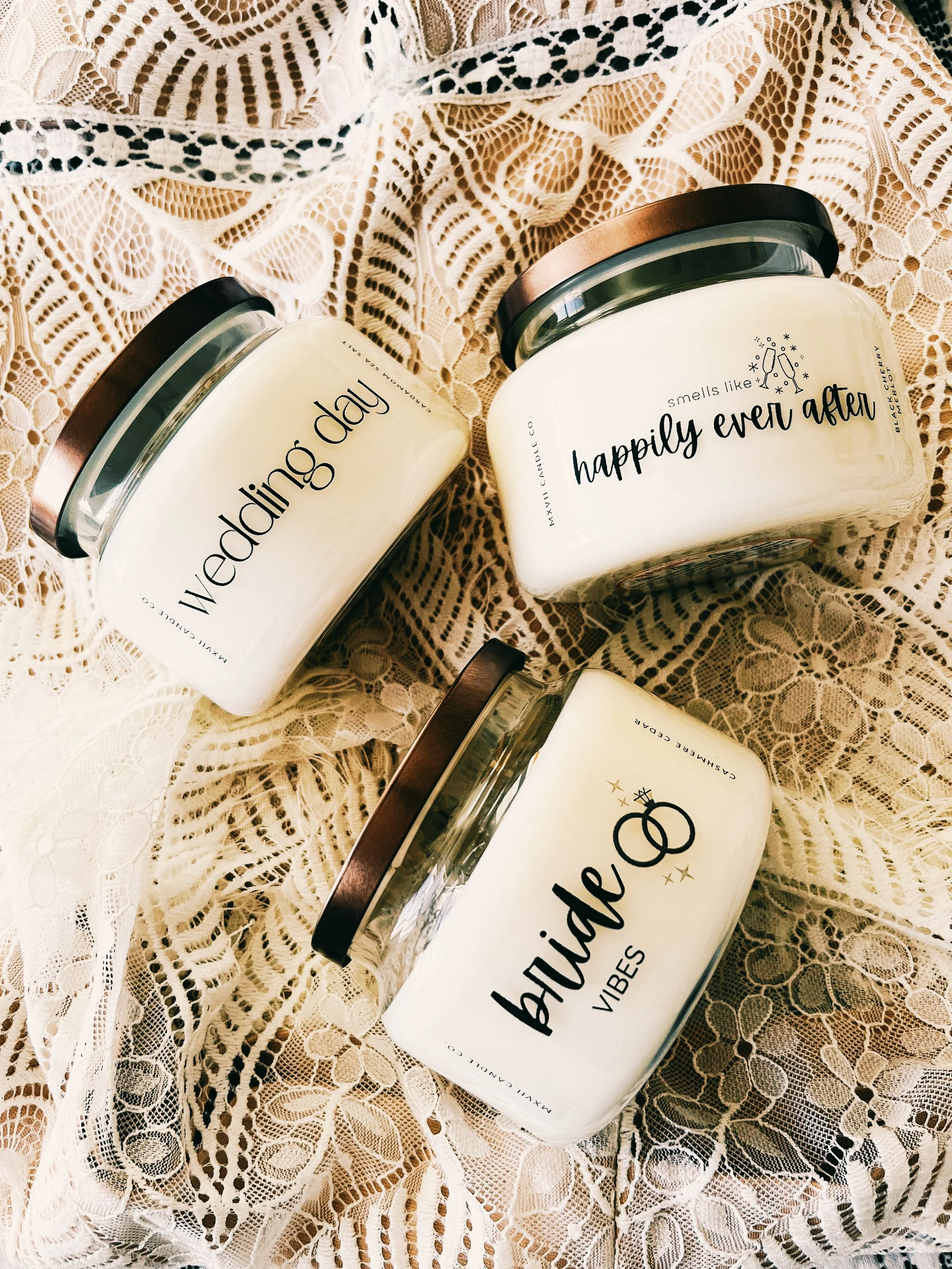 custom bride 9oz soy candles