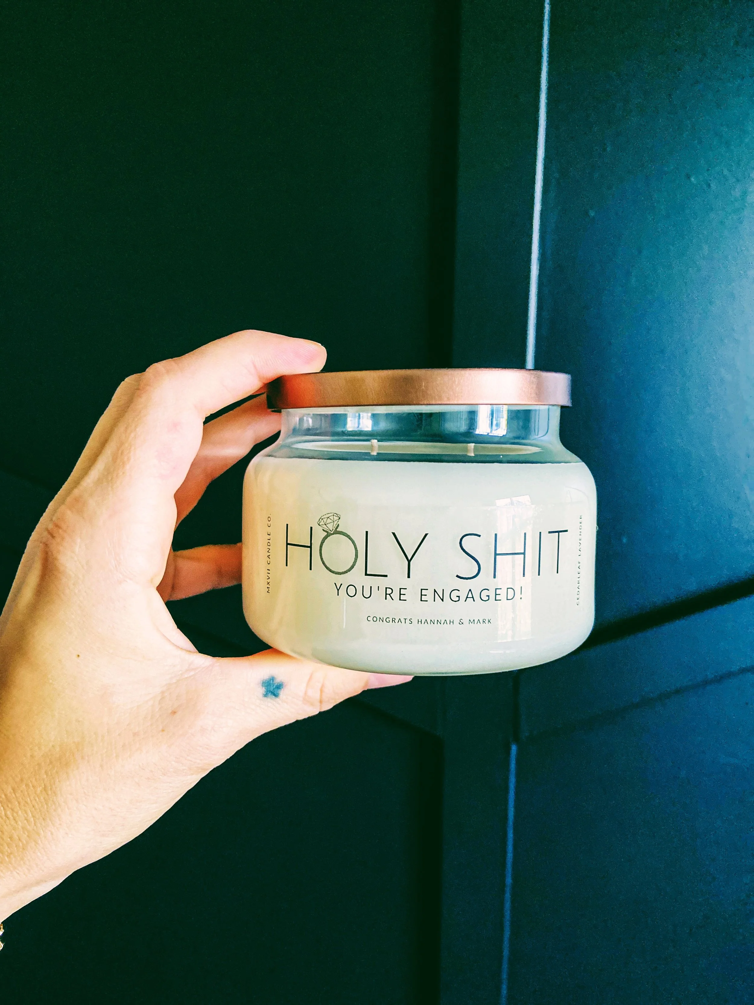 custom engagement candle
