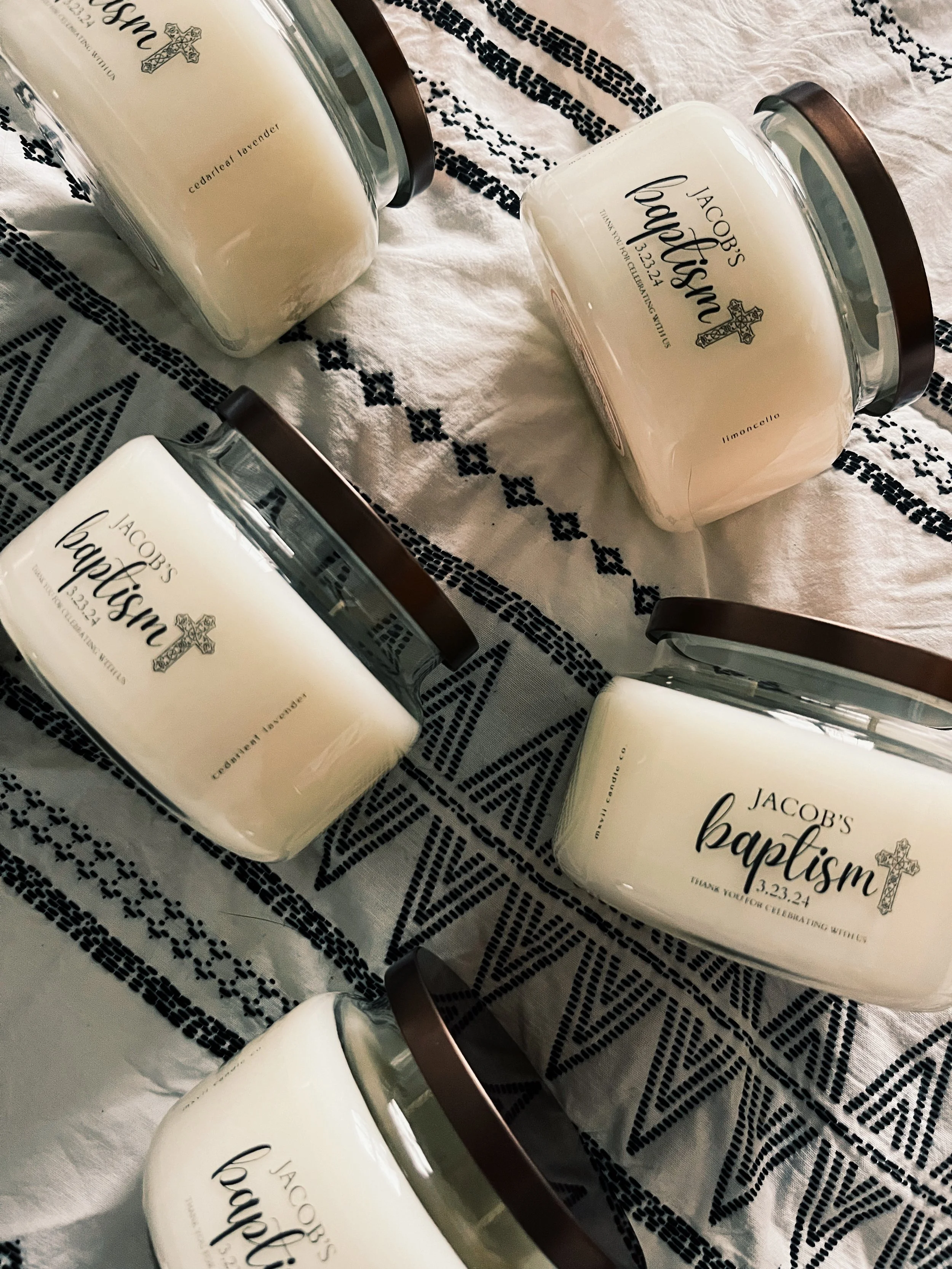 custom baptism candle favors