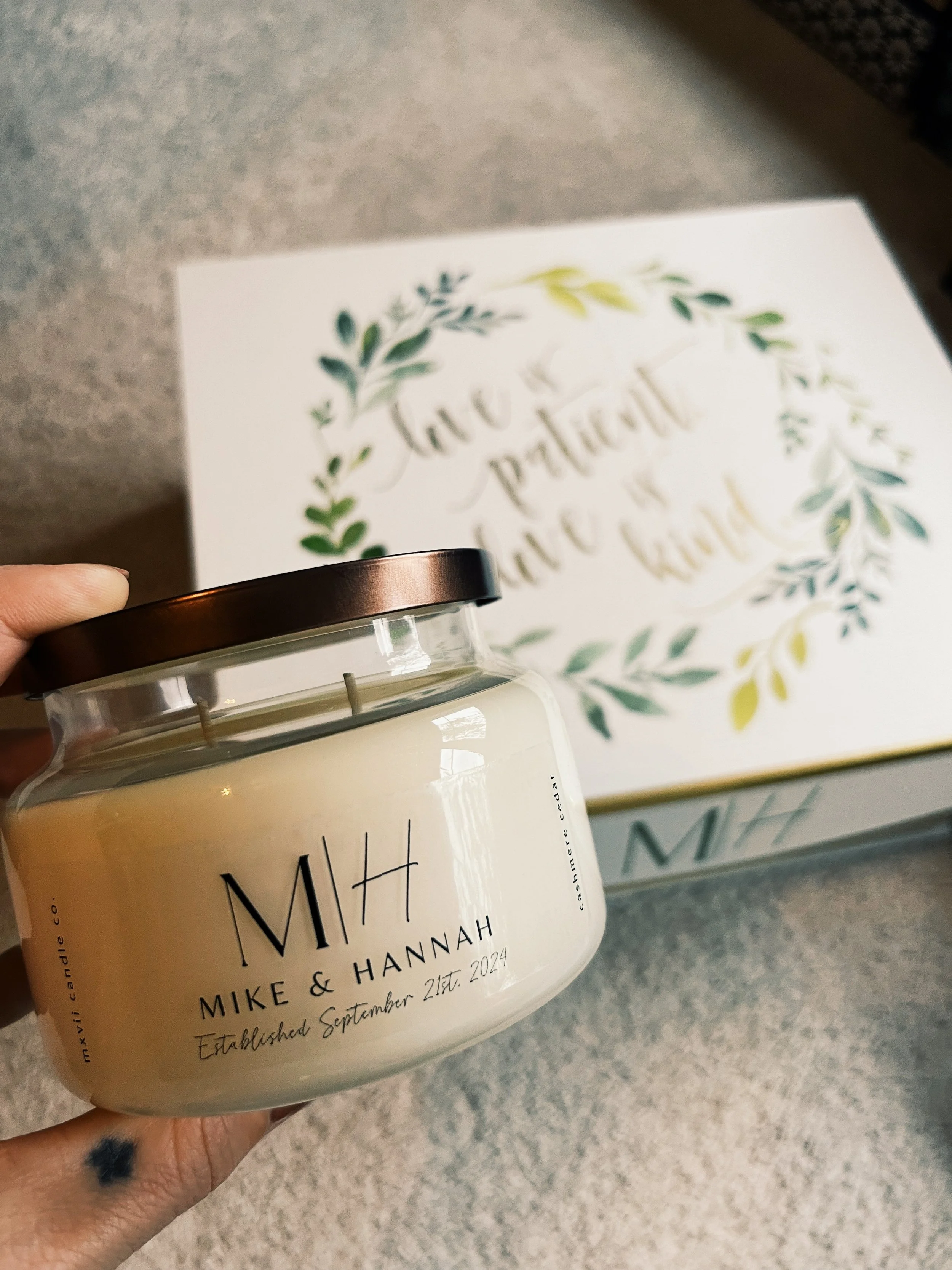 custom wedding gift box with monogram