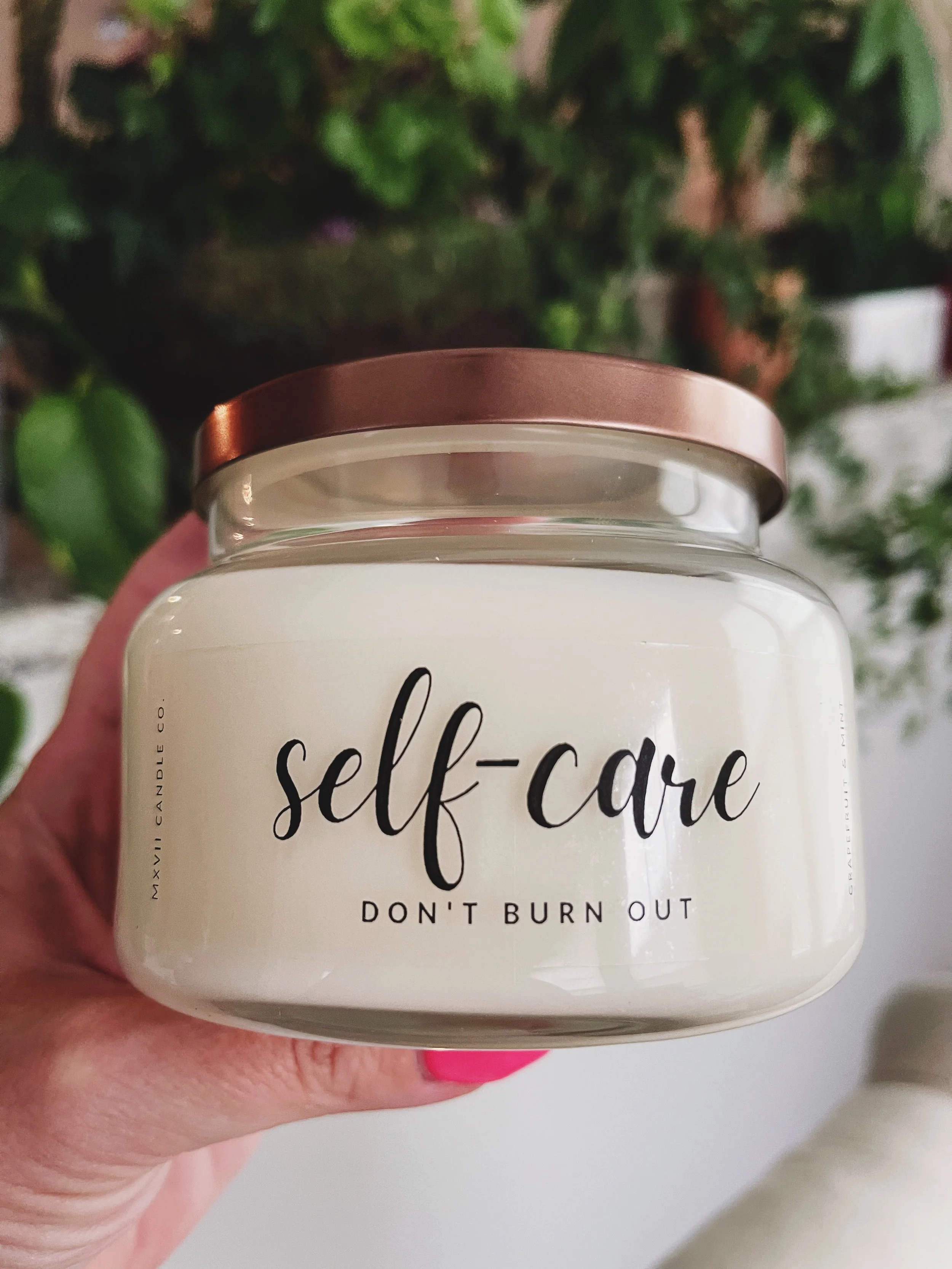 custom self-care candle