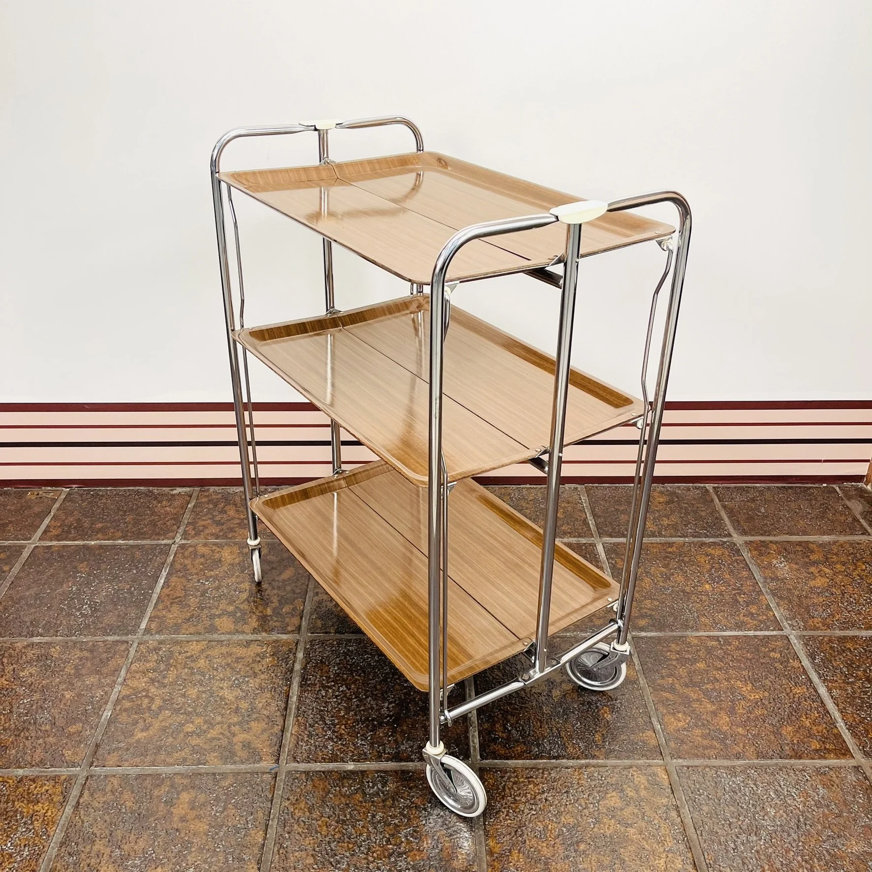 F86 Folding Faux Walnut Cart.JPEG
