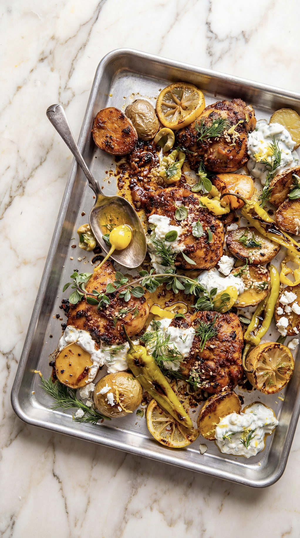Mediterranean Sheet Pan Lemon Chicken