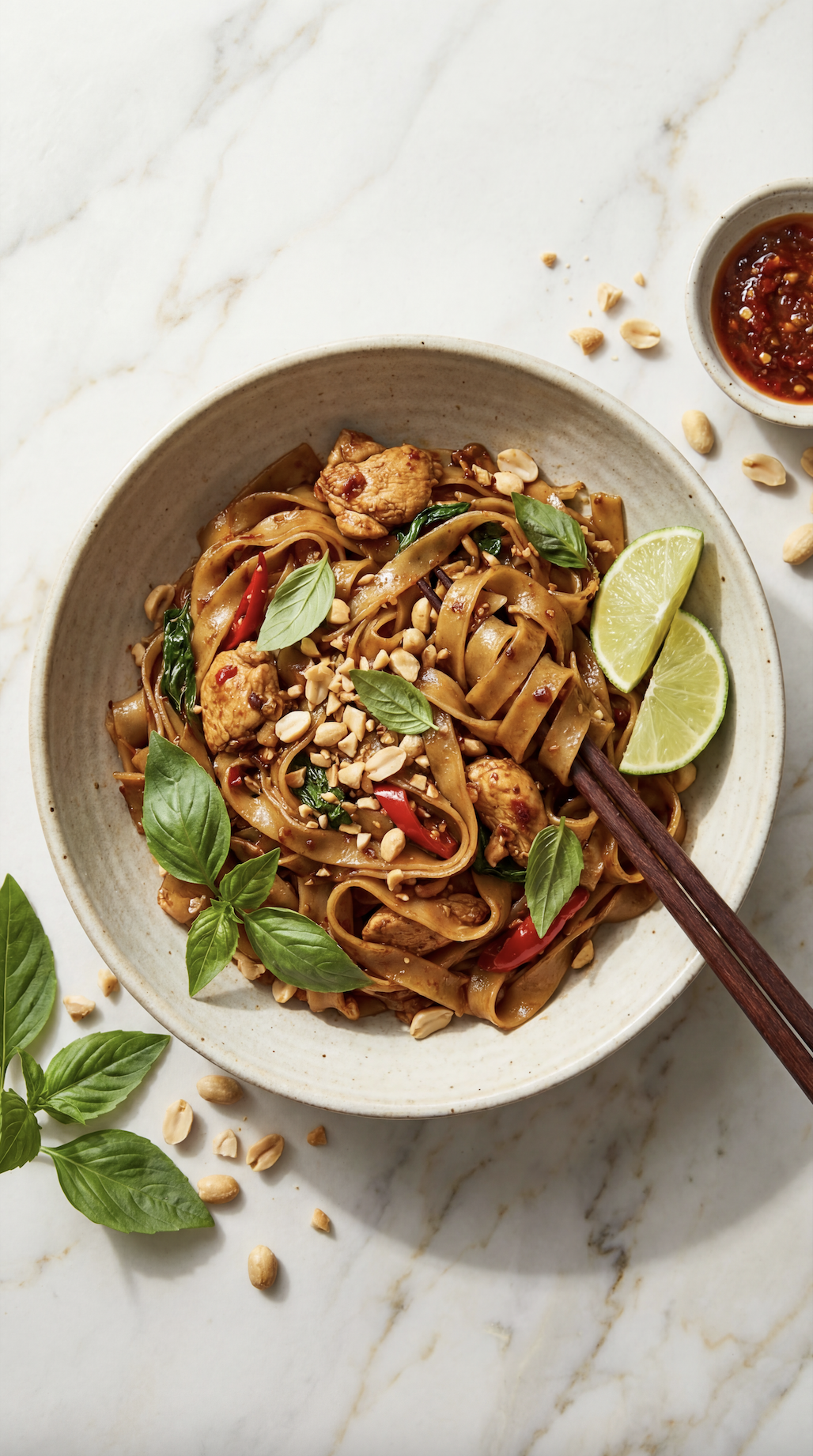 Saucy Thai Peanut Noodles with Chicken