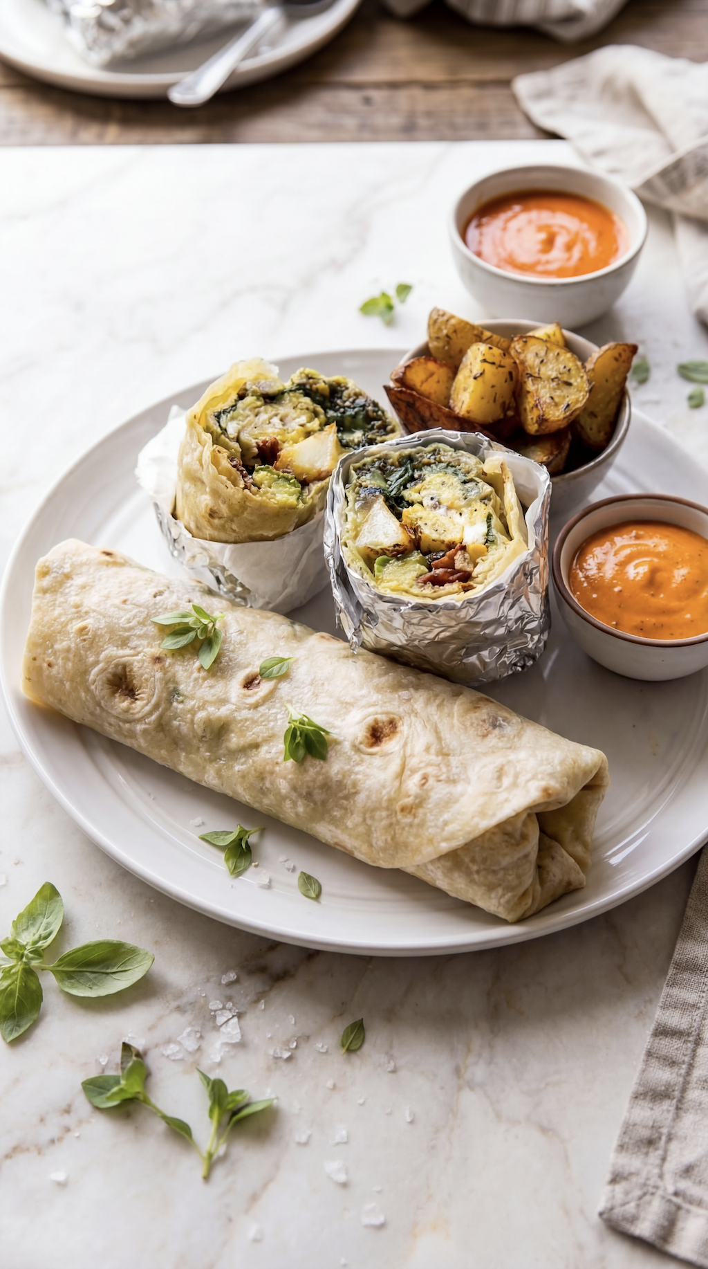 Breakfast Burrito with Scrambled Eggs, Bacon &amp; Avocado