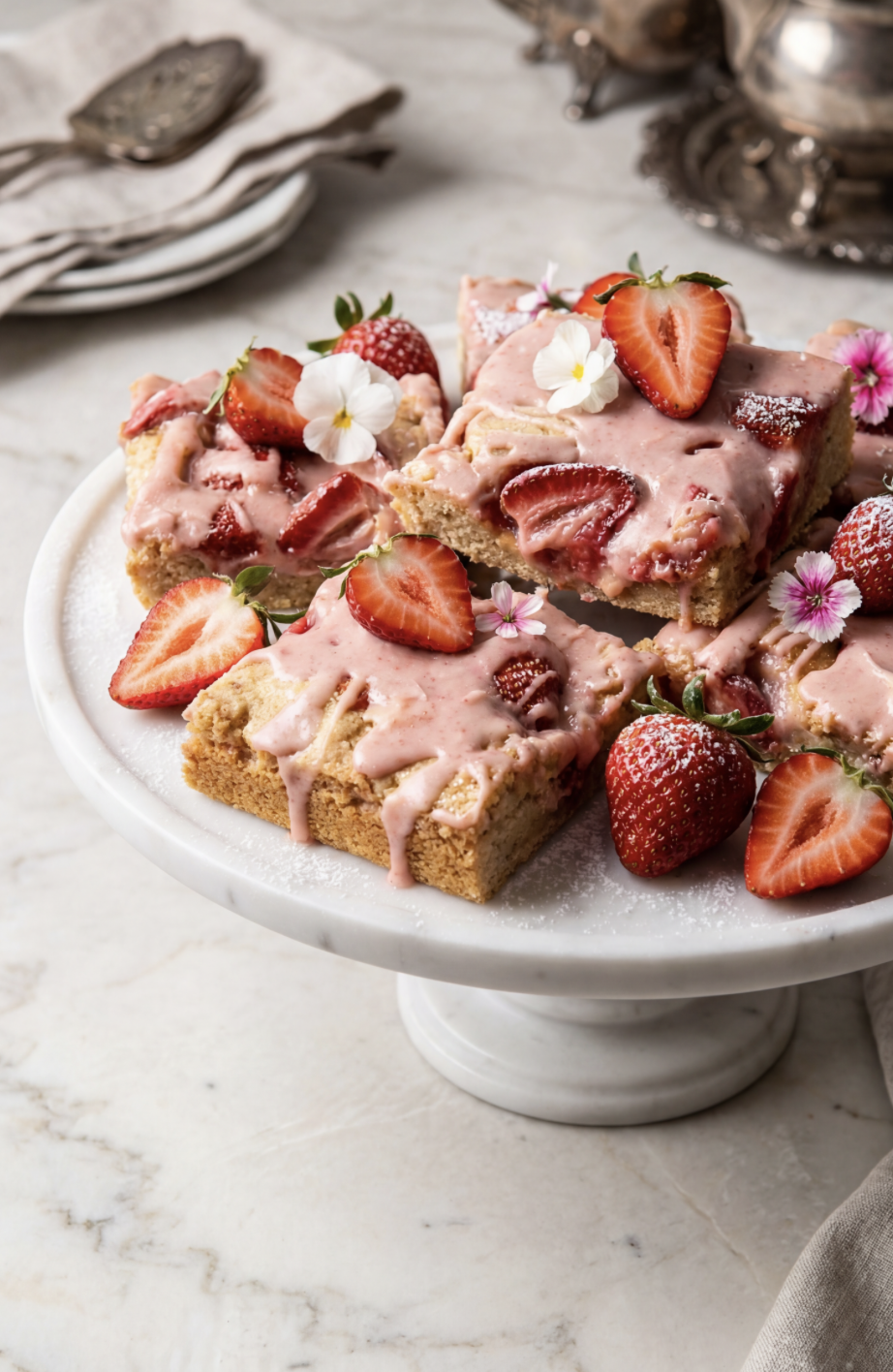 Strawberry Blondie Bars