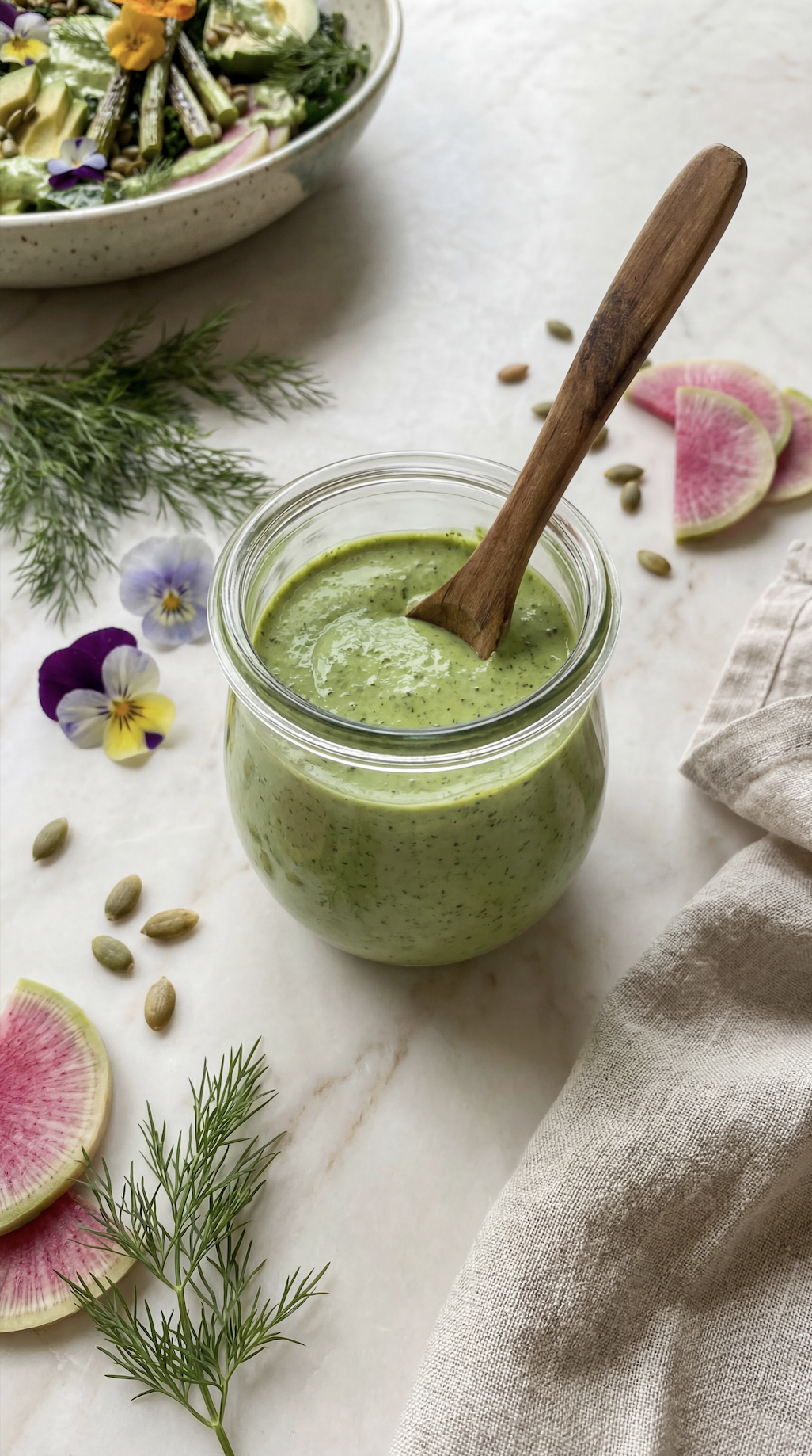 Green Avocado and Fresh Herb Dressing
