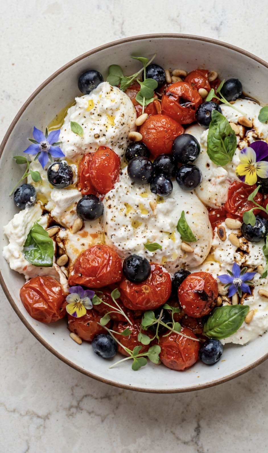 Cherry Tomato &amp; Blueberry Burrata Salad