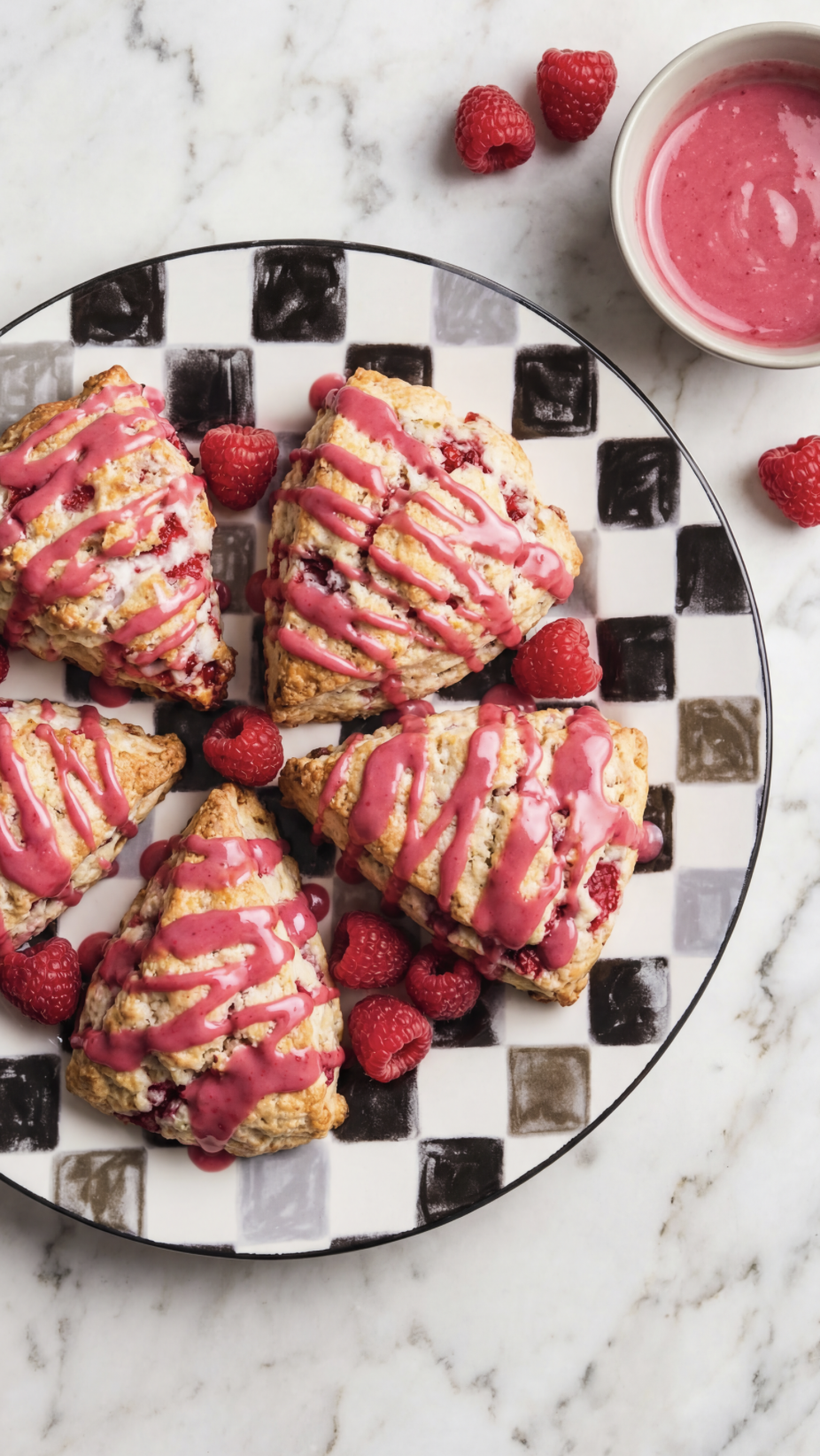 Raspberry Scones with Raspberry Drizzle