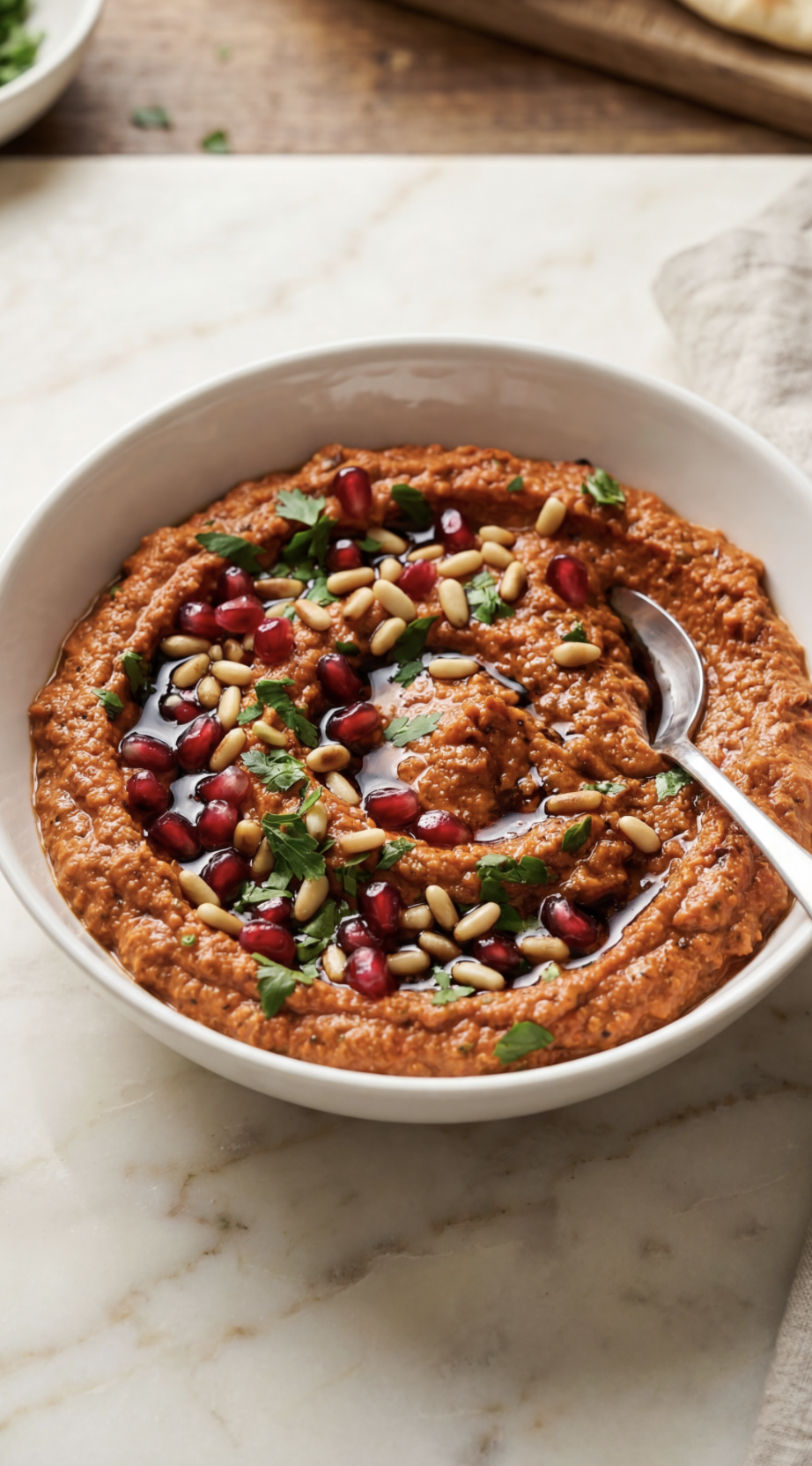 Roasted Red Pepper &amp; Walnut Dip (Muhammara)