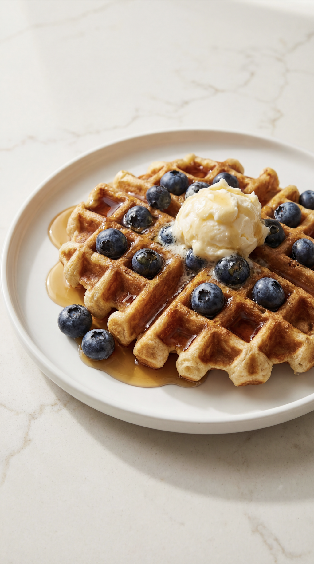 Buttermilk Waffles with Blueberries