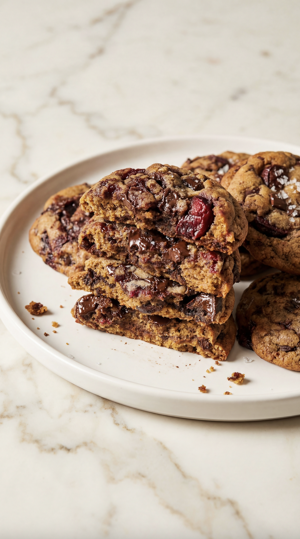 Brown Butter Cherry Chocolate Chunk Cookies