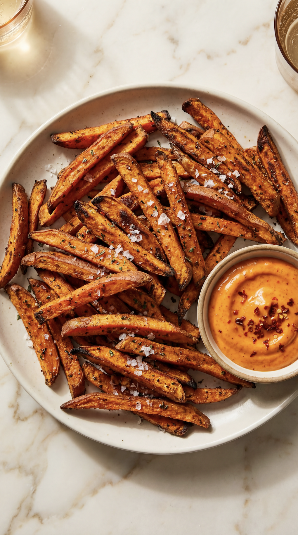 Crispy Baked Sweet Potato Fries with Spicy Aioli