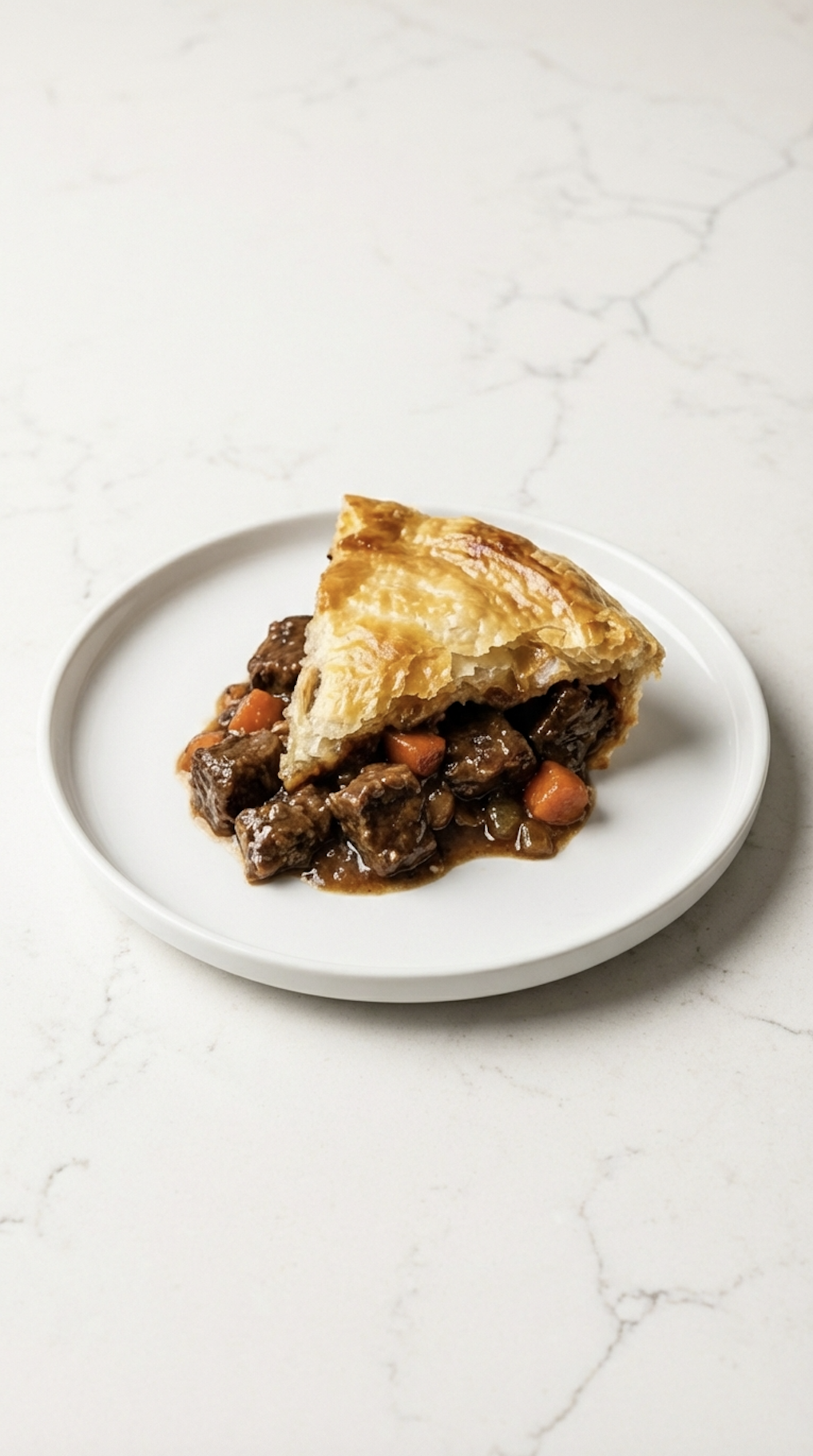 Braised Beef Pot Pie with Carrots and Onions