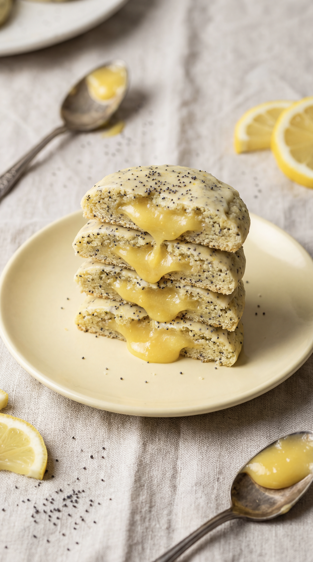 Lemon Poppyseed Cookies with Lemon Curd