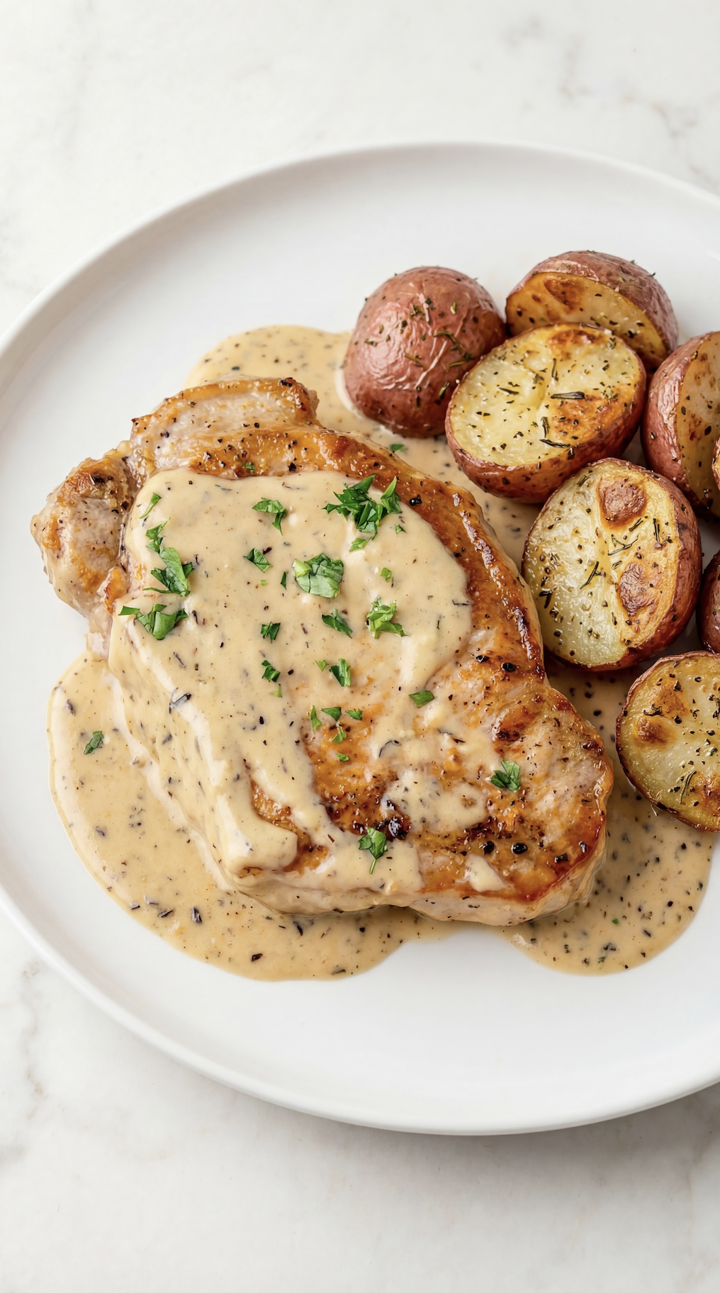 Creamy Dijon Pan-Fried Pork Chops