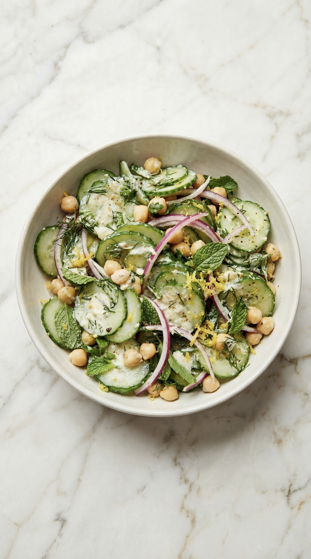 Creamy Cucumber Salad with Chickpeas