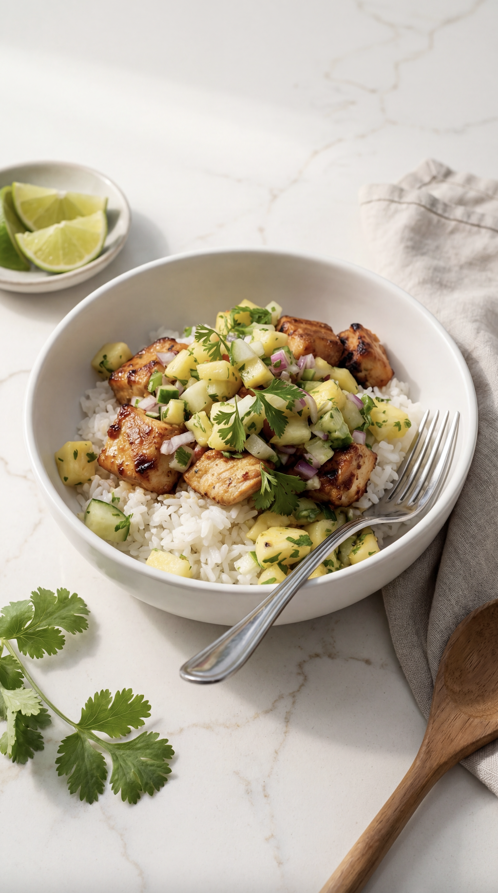 Grilled Chicken with Pineapple, Cucumber &amp; Avocado Salsa