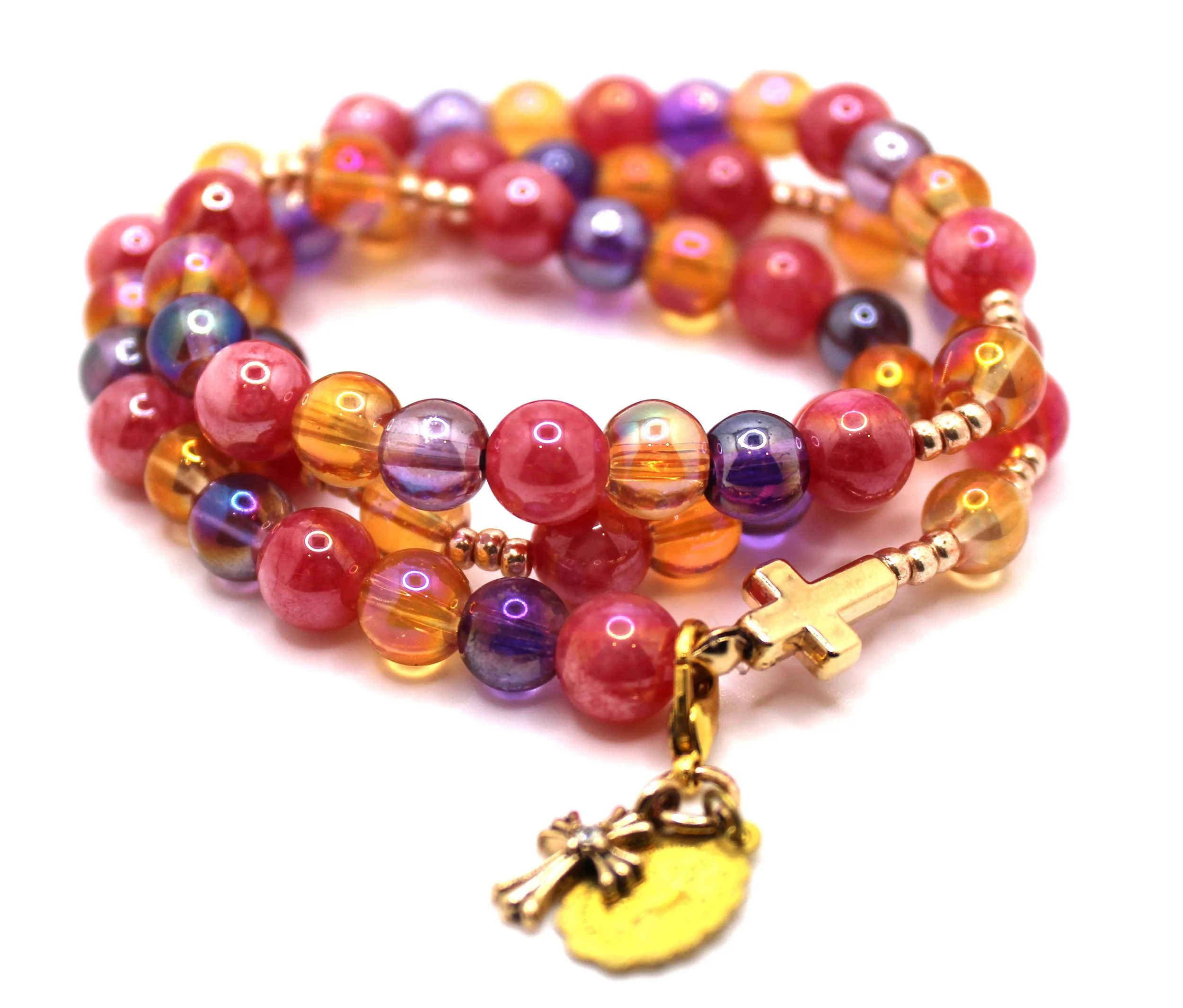 Girls Triple Wrap Rosary Bracelet