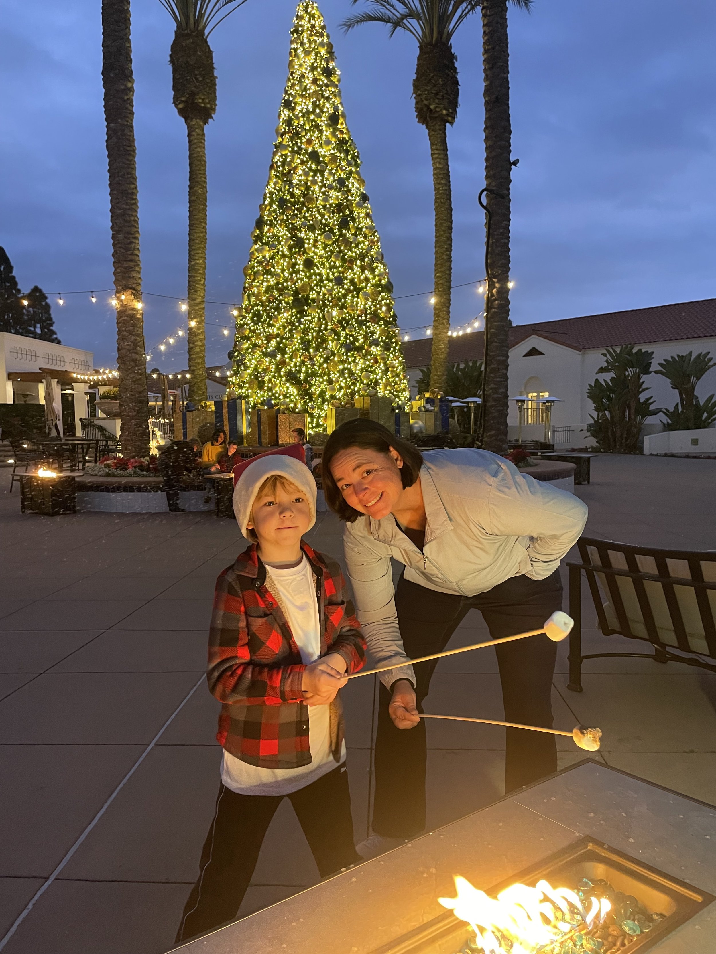 Hot chocolate and cookies with Santa where we made smores -kelli_calimlin