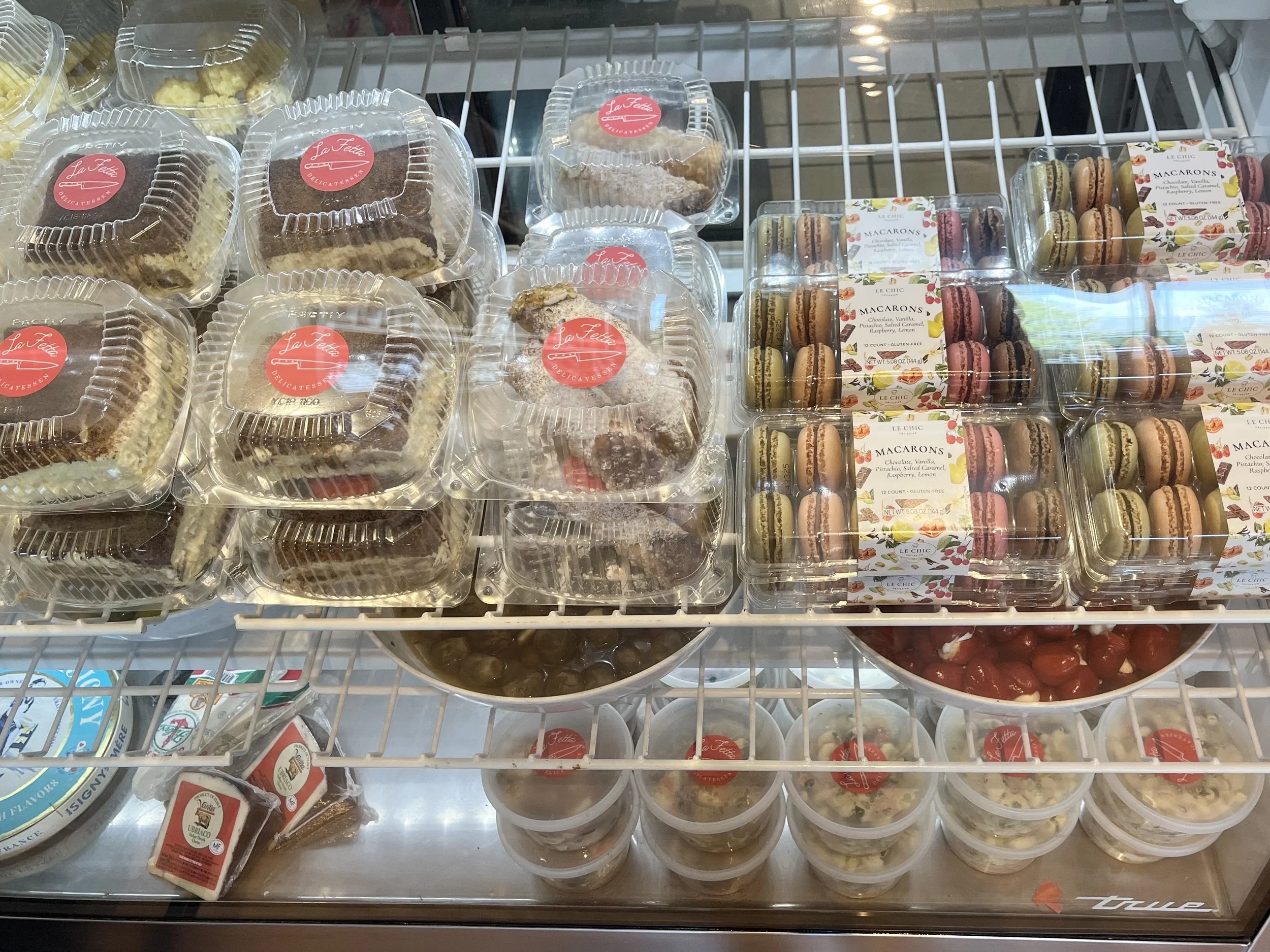 Pasta Salad and Olive Salad and Cookies