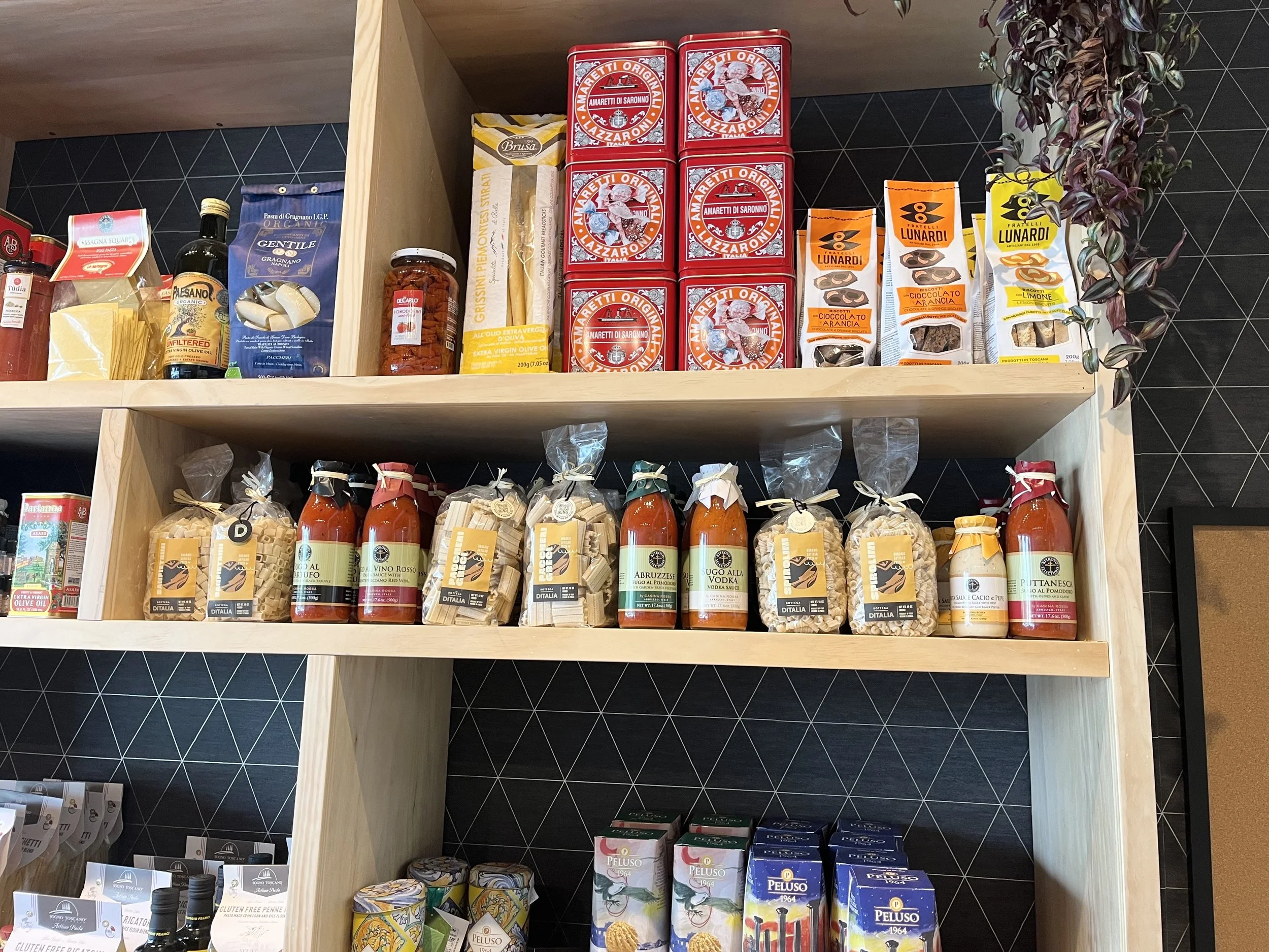 Products of Italy cookies, pastas, sauces