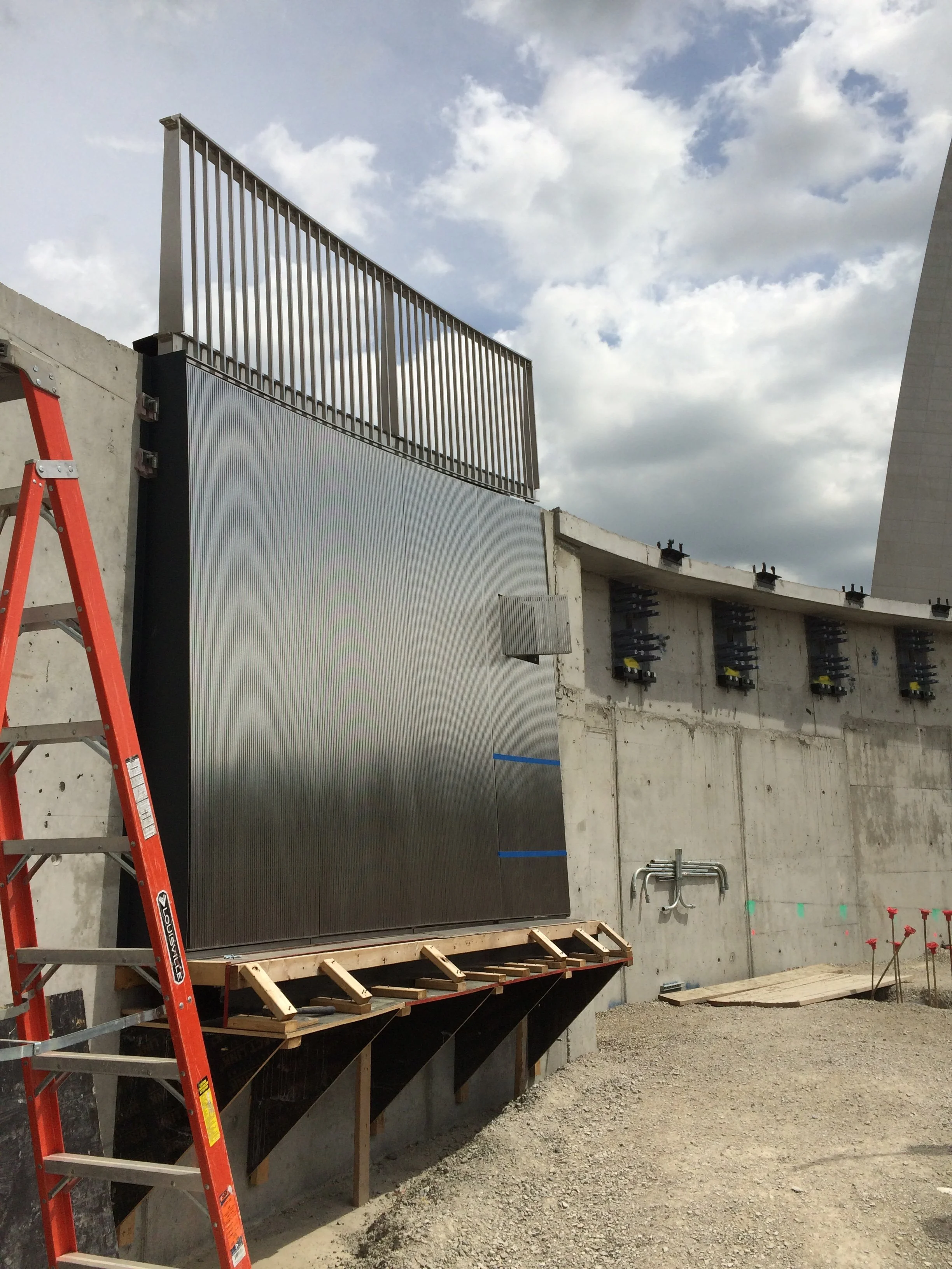 overview of onsite prototype of the screen at the entry