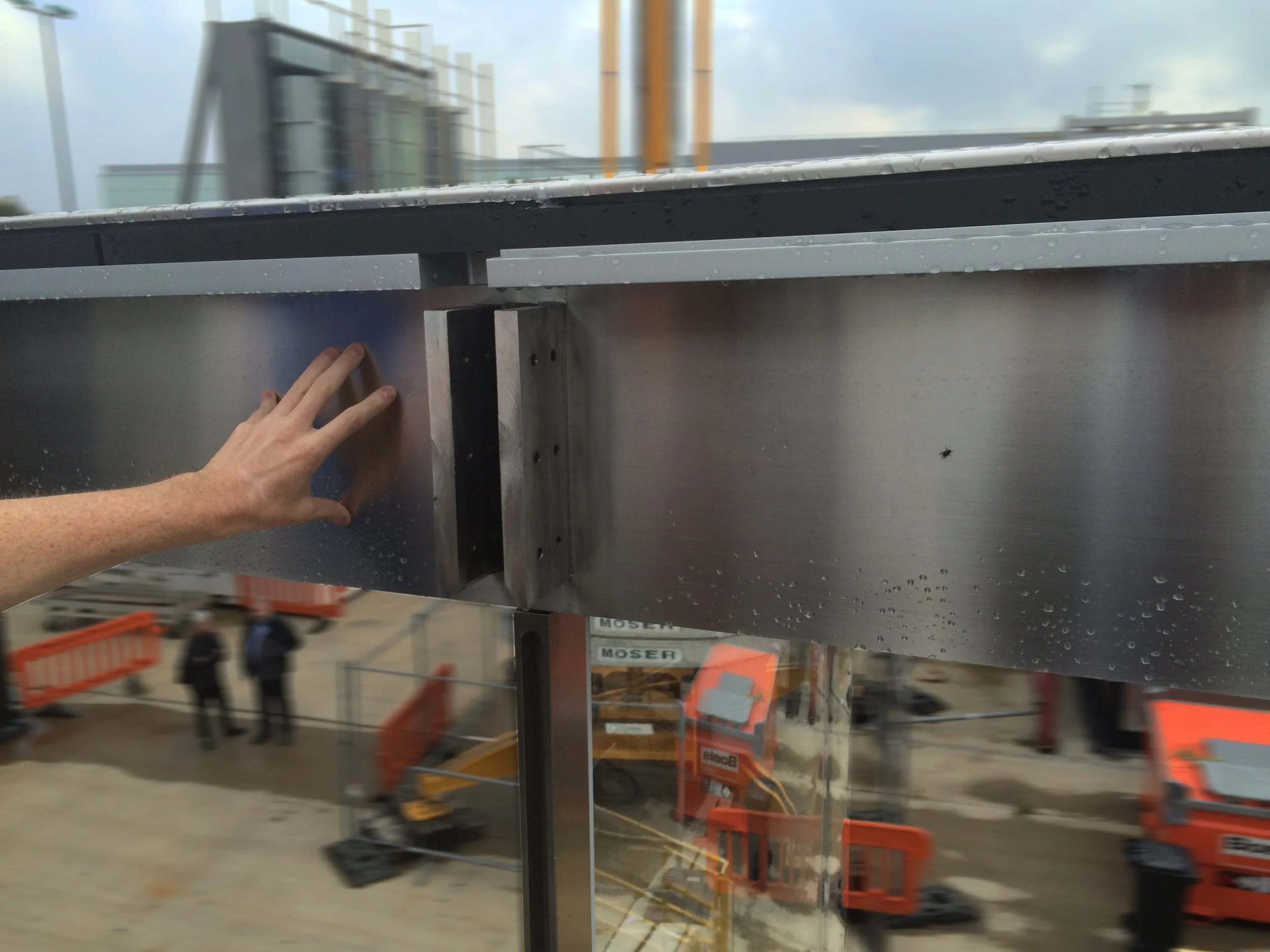 close up of the solid stainless steel beams prototype