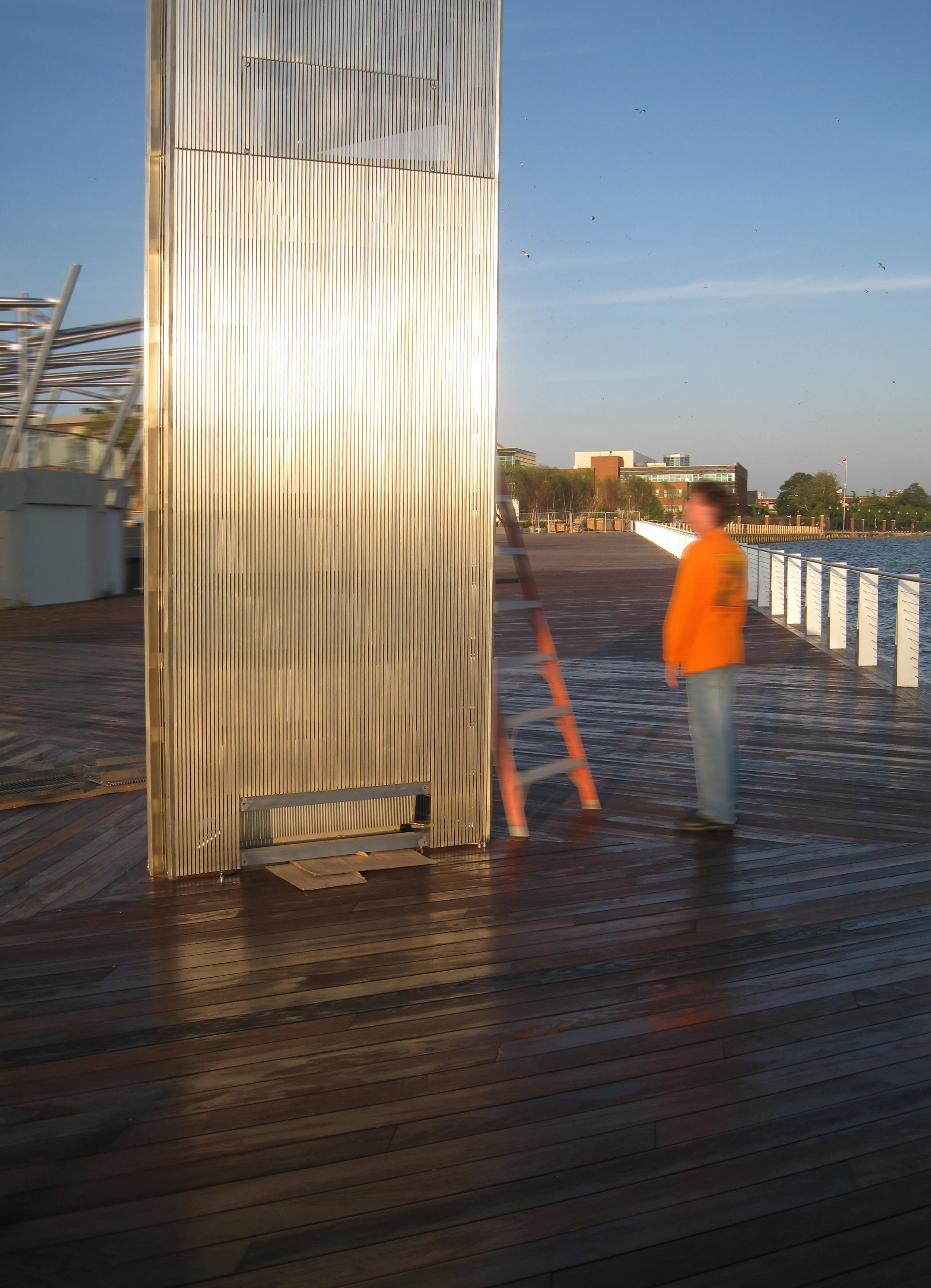 final testing of light pillar during construction