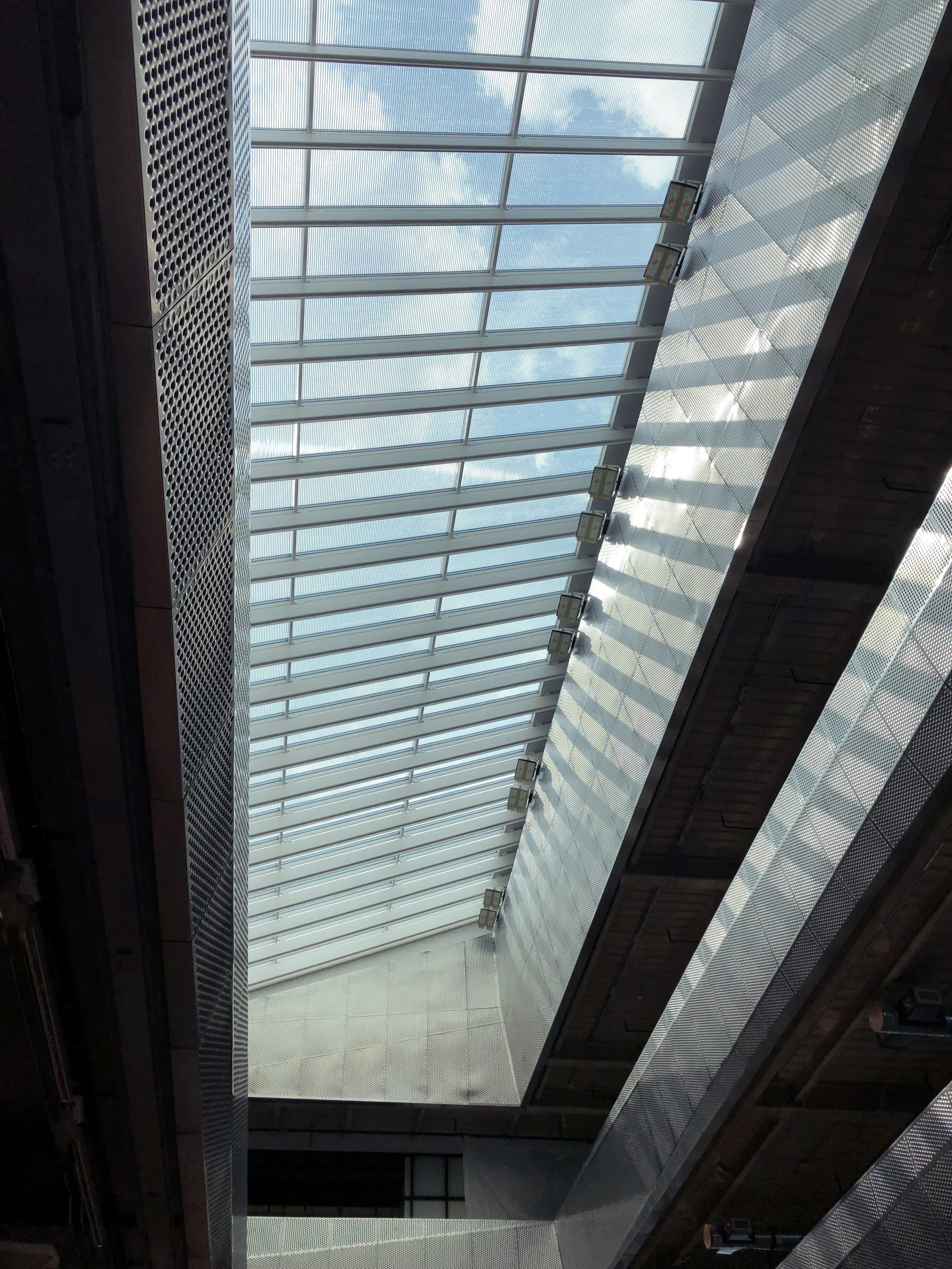 view up to the skylight that diffused the light