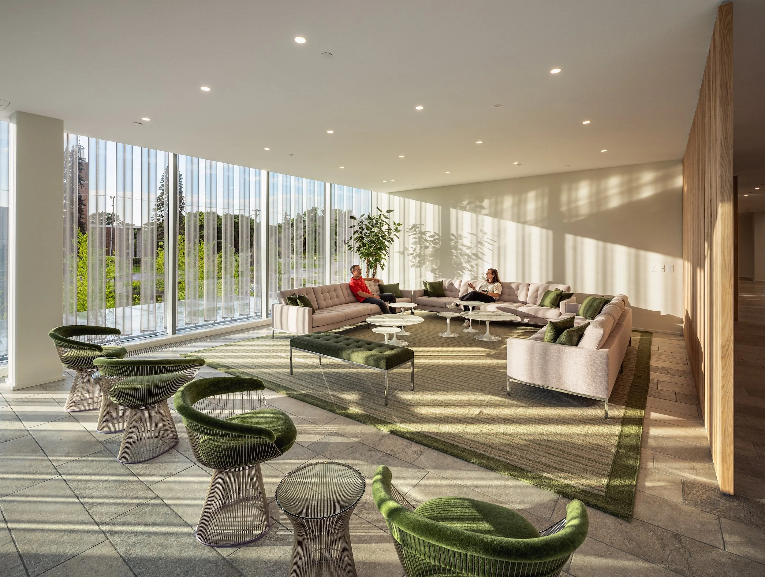 Gathering space with filtered light