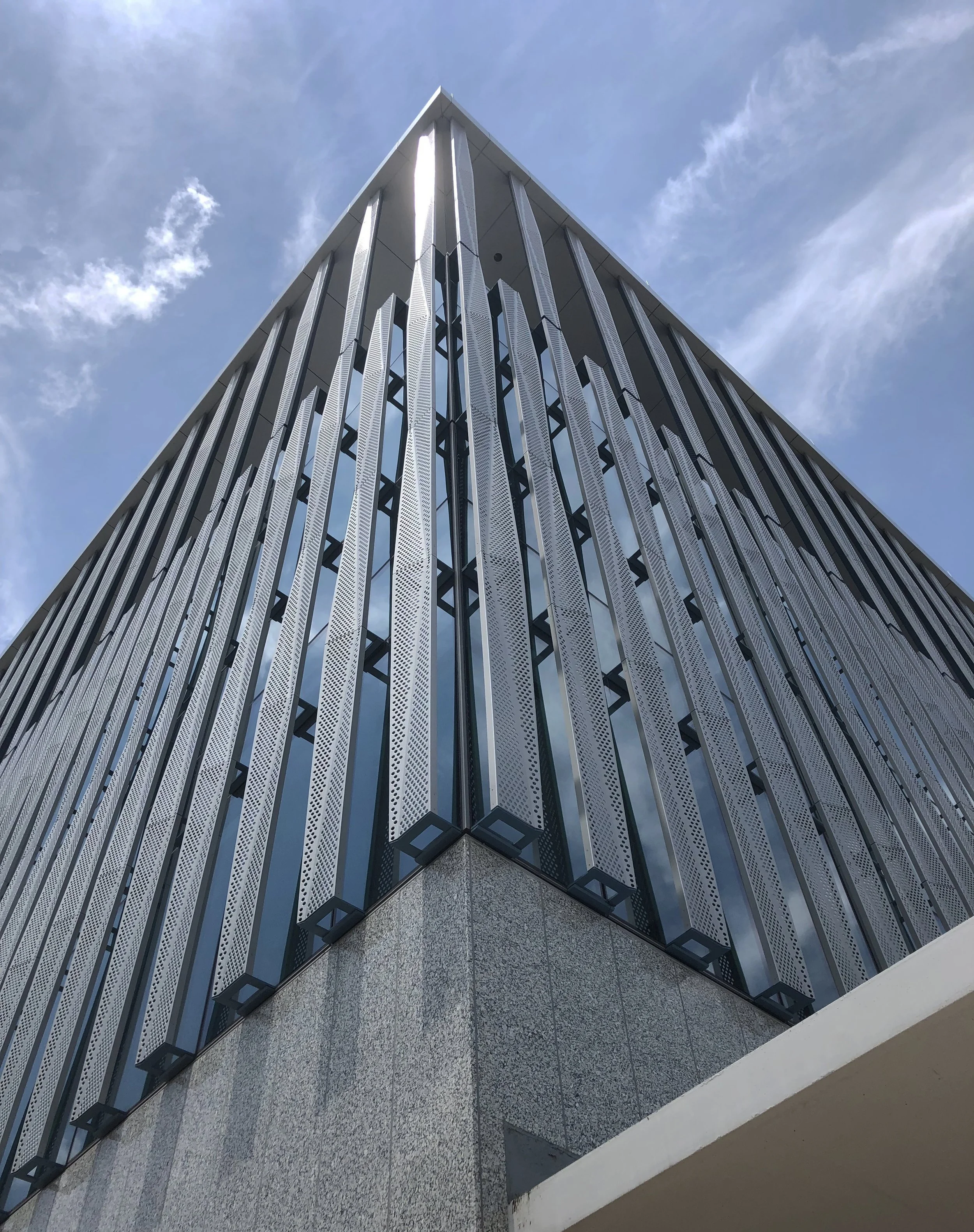 Corner of building as shot from below