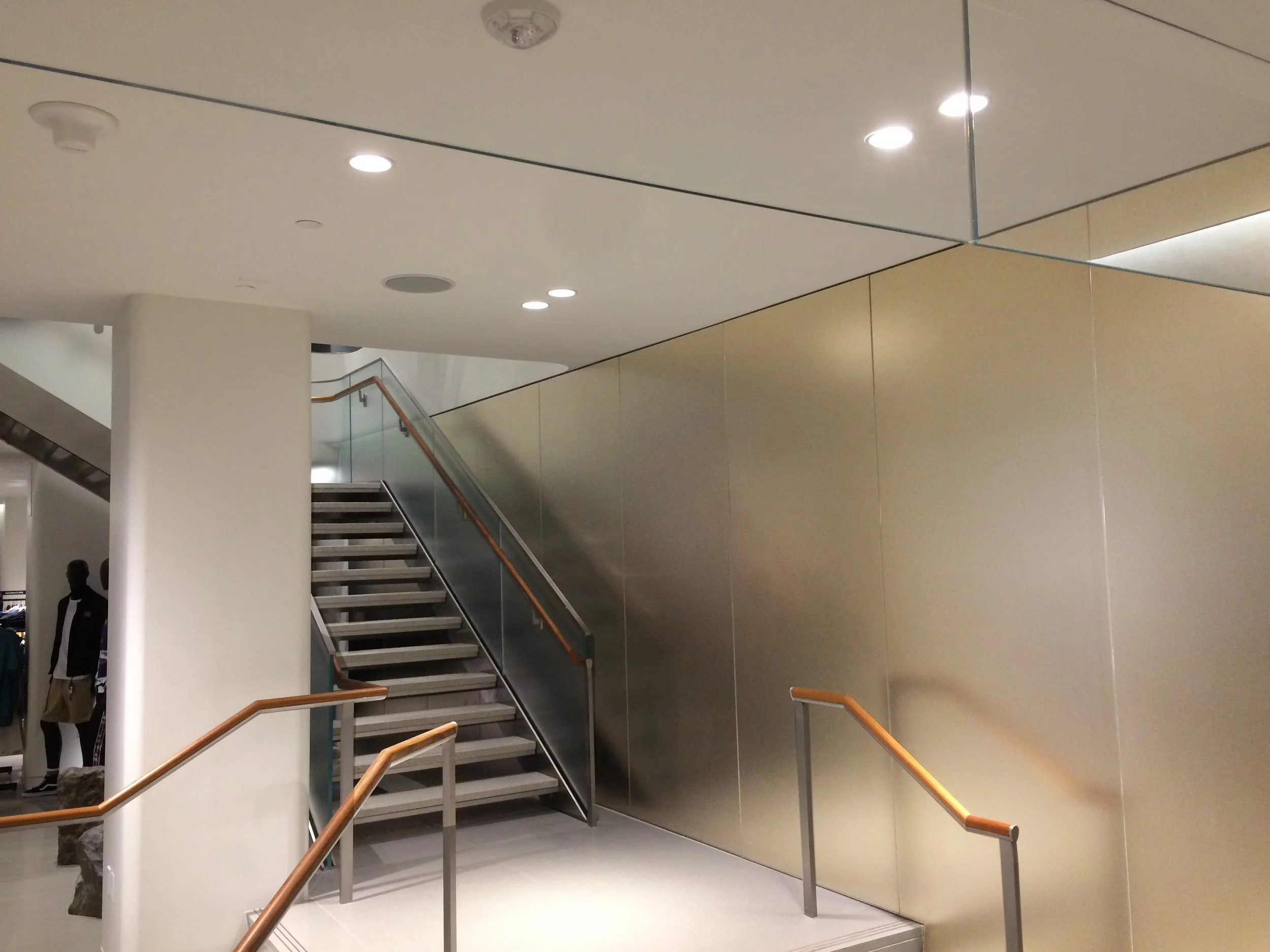 lower level looking at connecting stair showing light dispersion