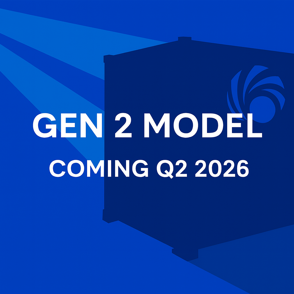 Announcement for a new Gen 2 model coming in Q2 2026, displayed on a blue background.