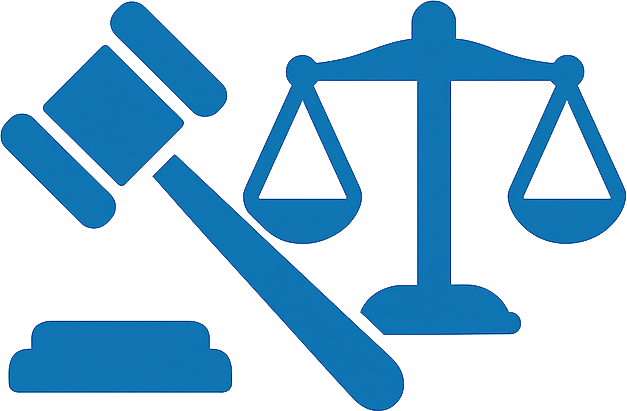 Gavel and scales of justice symbolizing law and legal proceedings.