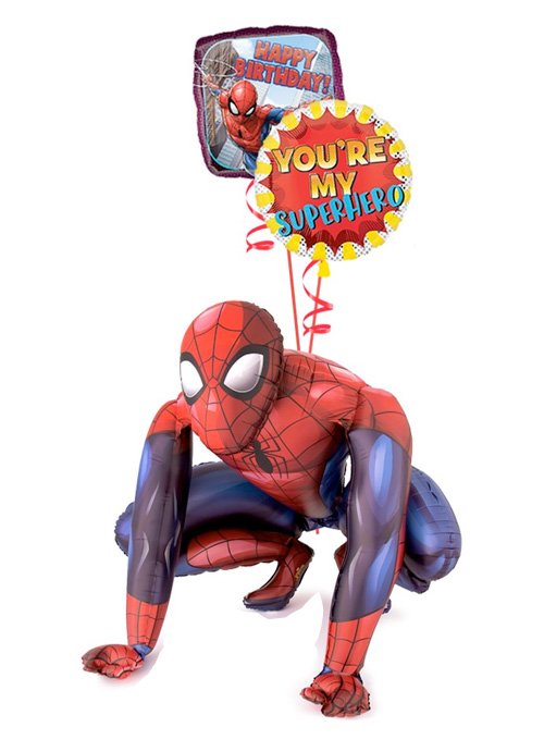 Spiderman Birthday Airwalker Balloon Bouquet