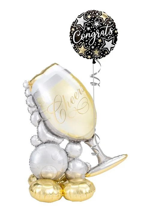 AirLoonz Congrats Champagne & Bubbles Balloon Display