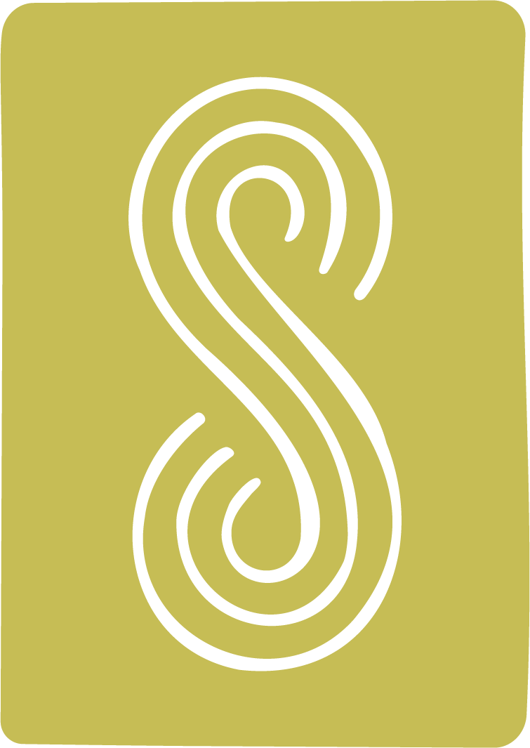 Stylized white dollar sign on a light olive green background.