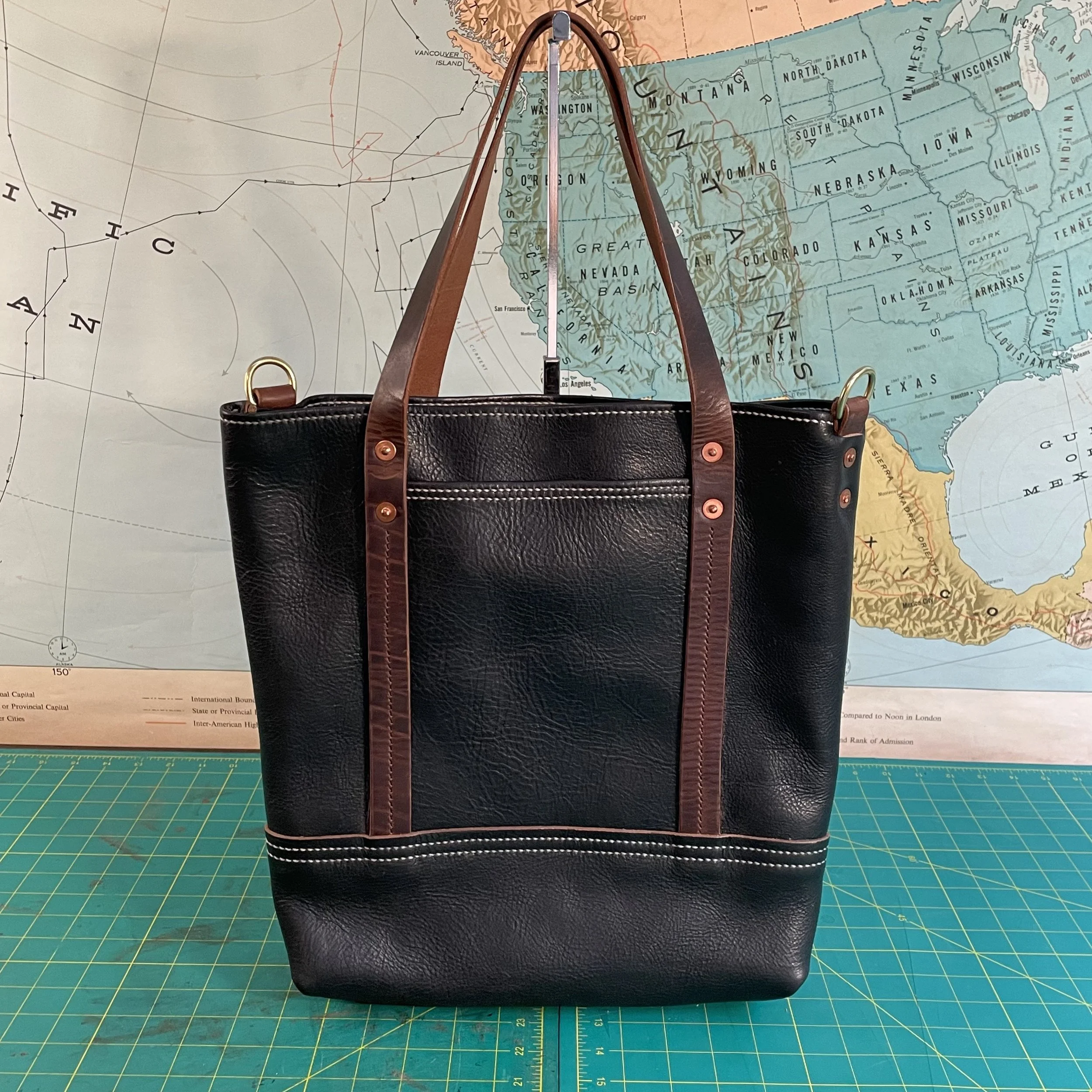 The Paradox Tote - Black Tumbled Cowhide