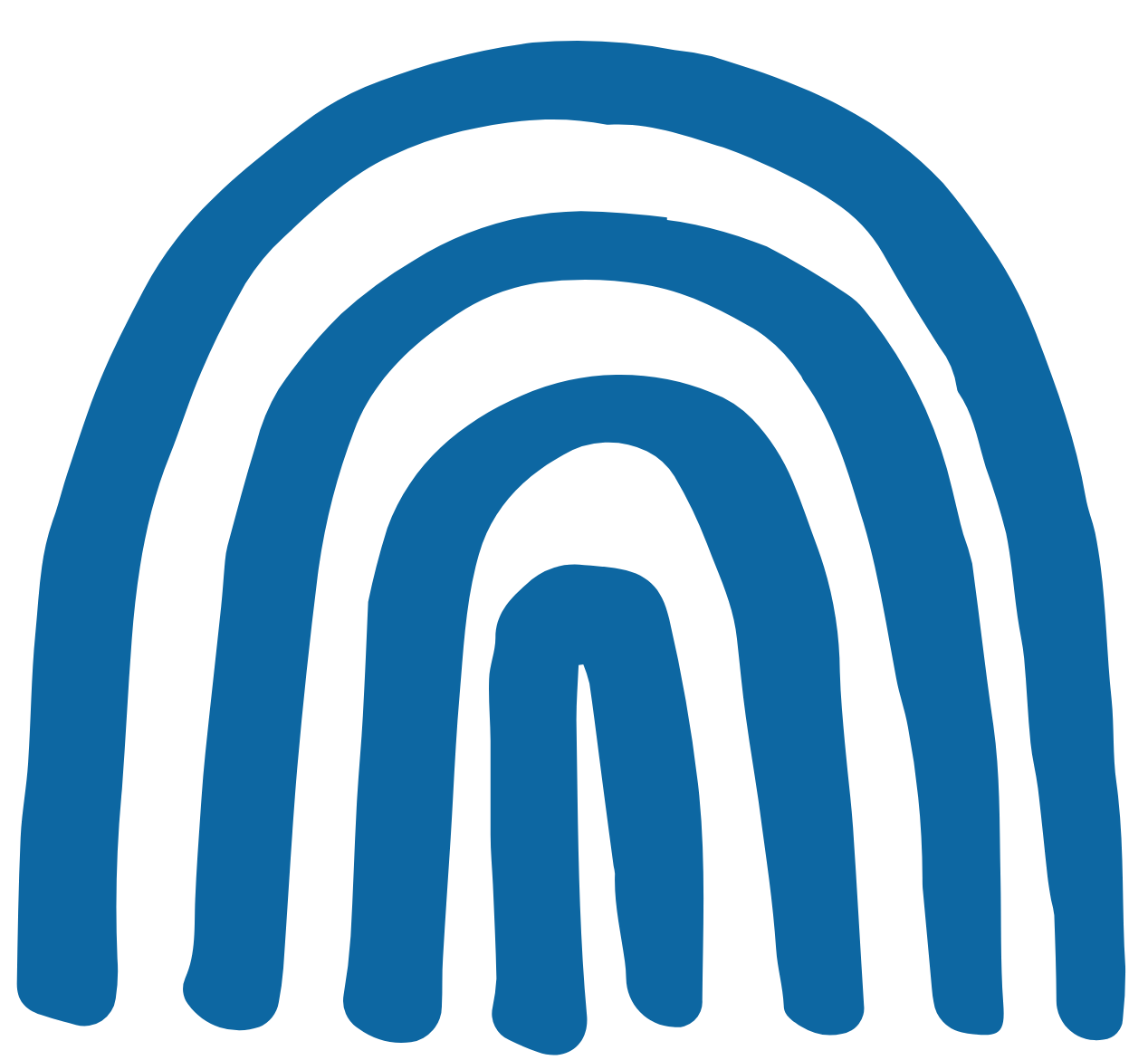 Illustration of a blue fingerprint pattern.