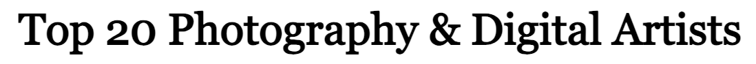 text of top 20 photography and digital artists