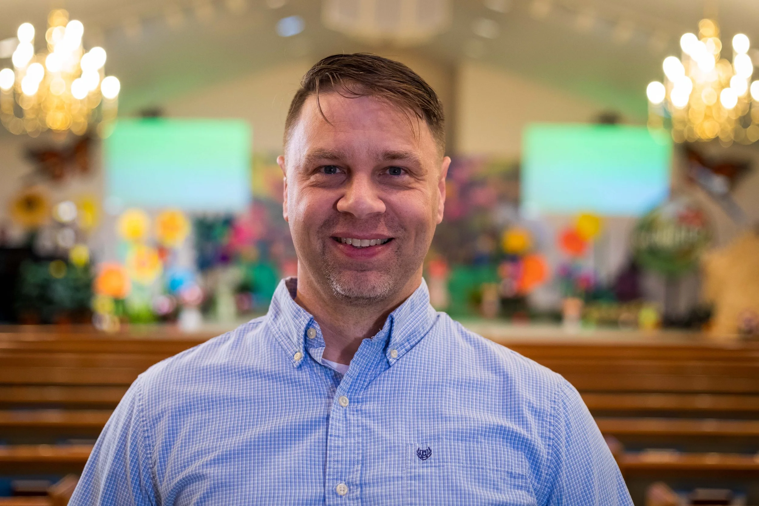 Silhouette of a person against a blue background