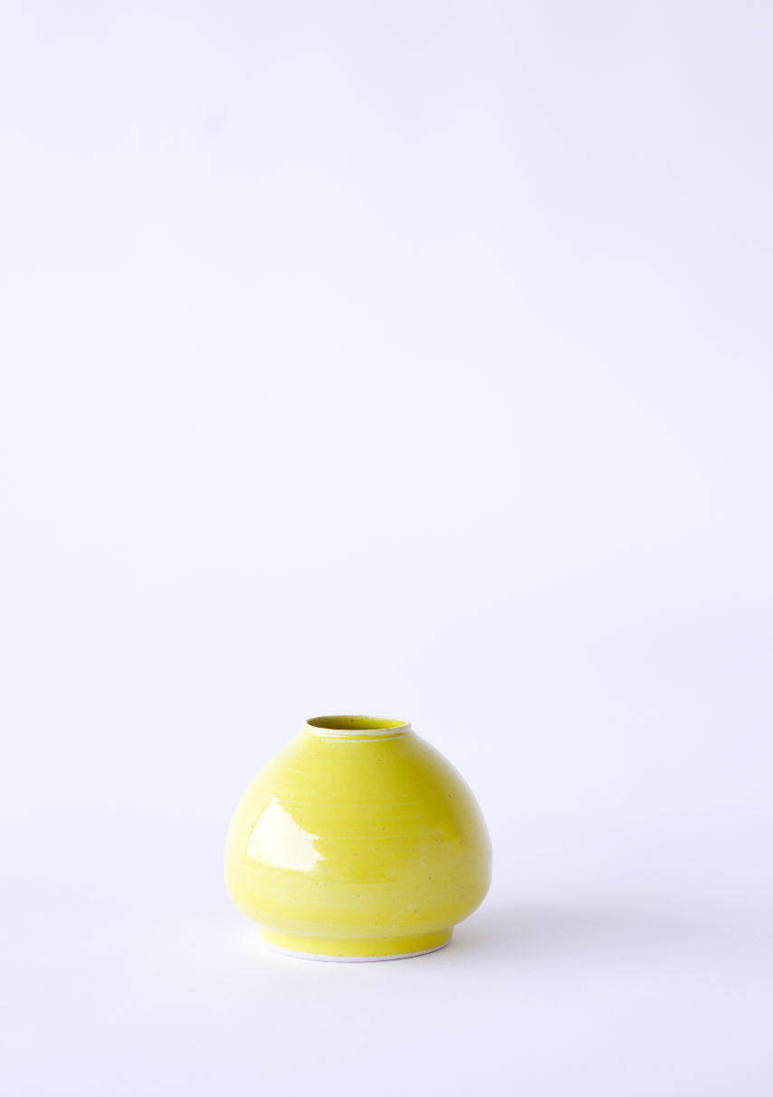 Bright Yellow Ceramic Vase
