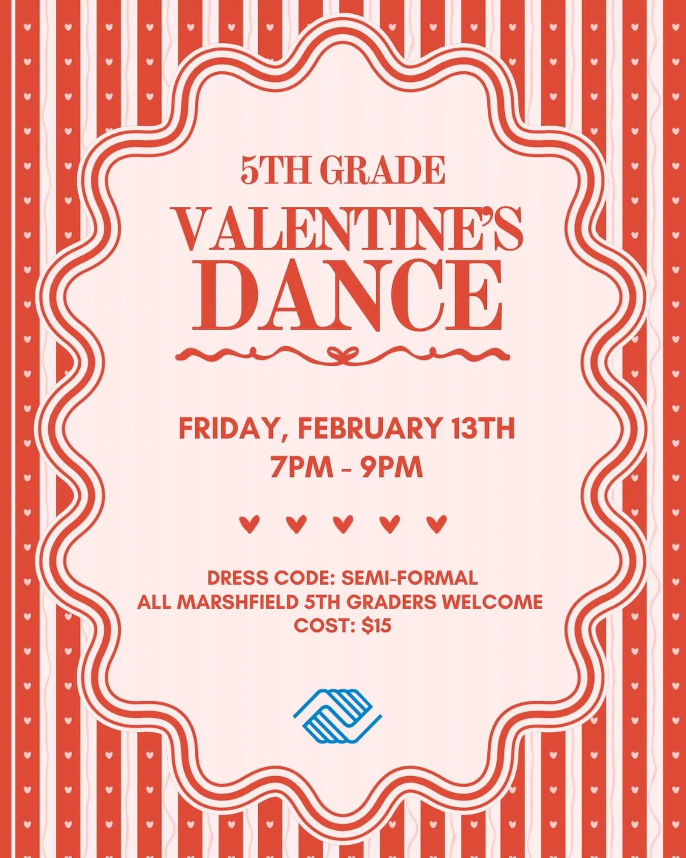 💘 Calling all Marshfield 5th graders! 💘

Get ready for a night of music, dancing, and Valentine&rsquo;s fun at the Boys and Girls Club of Marshfield 5th Grade Valentine&rsquo;s Dance 🎶

📅 Friday, February 13
⏰ 7&ndash;9 PM
📍 Boys &amp; Girls Clu