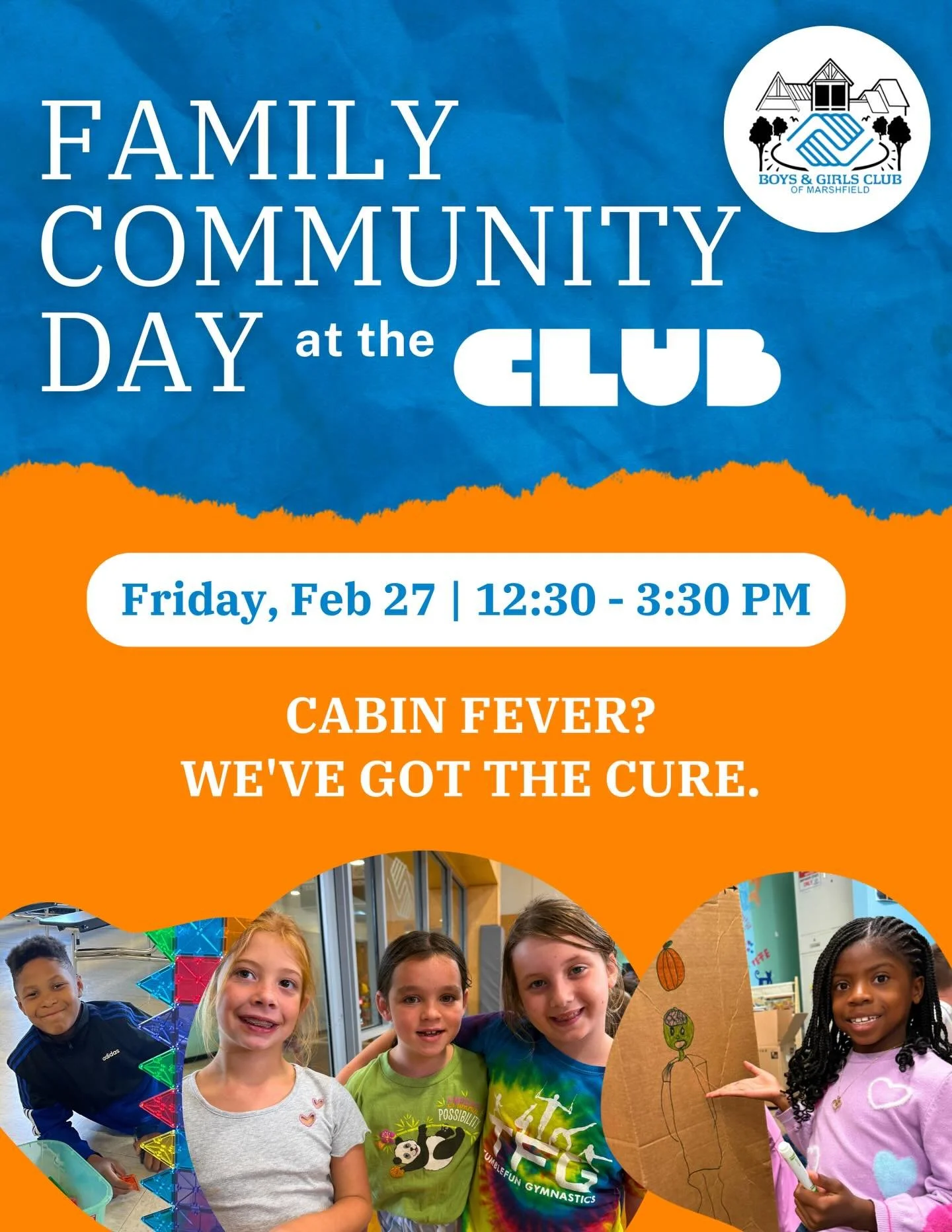 Cabin Fever? We&rsquo;ve Got the Cure.

After a week of snow days, we know everyone is ready for a change of scenery &mdash; and we&rsquo;ve got you!

Come join us this afternoon for some active family fun and give everyone the afternoon out they&rsq
